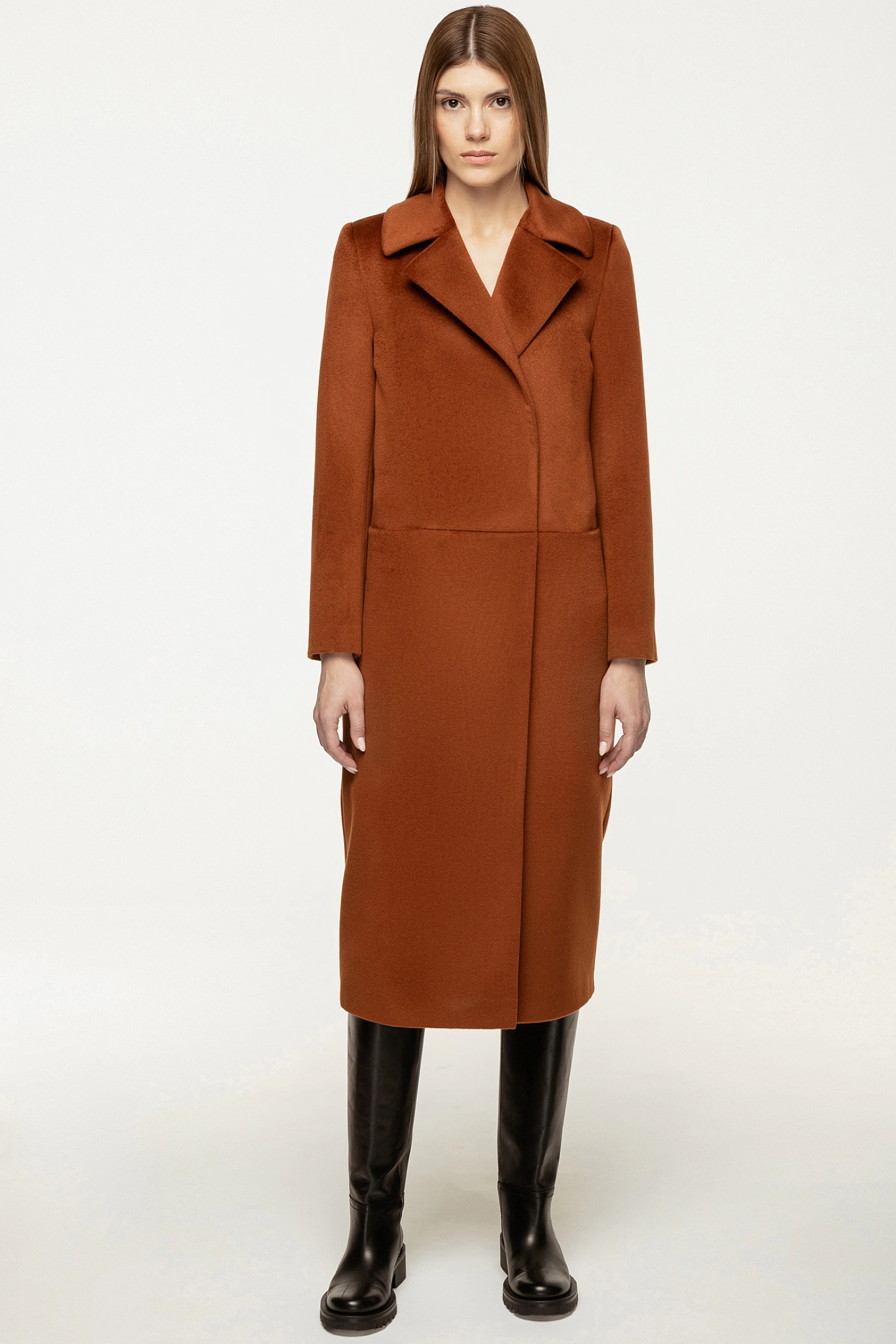 Пальто - халат с втачным рукавом