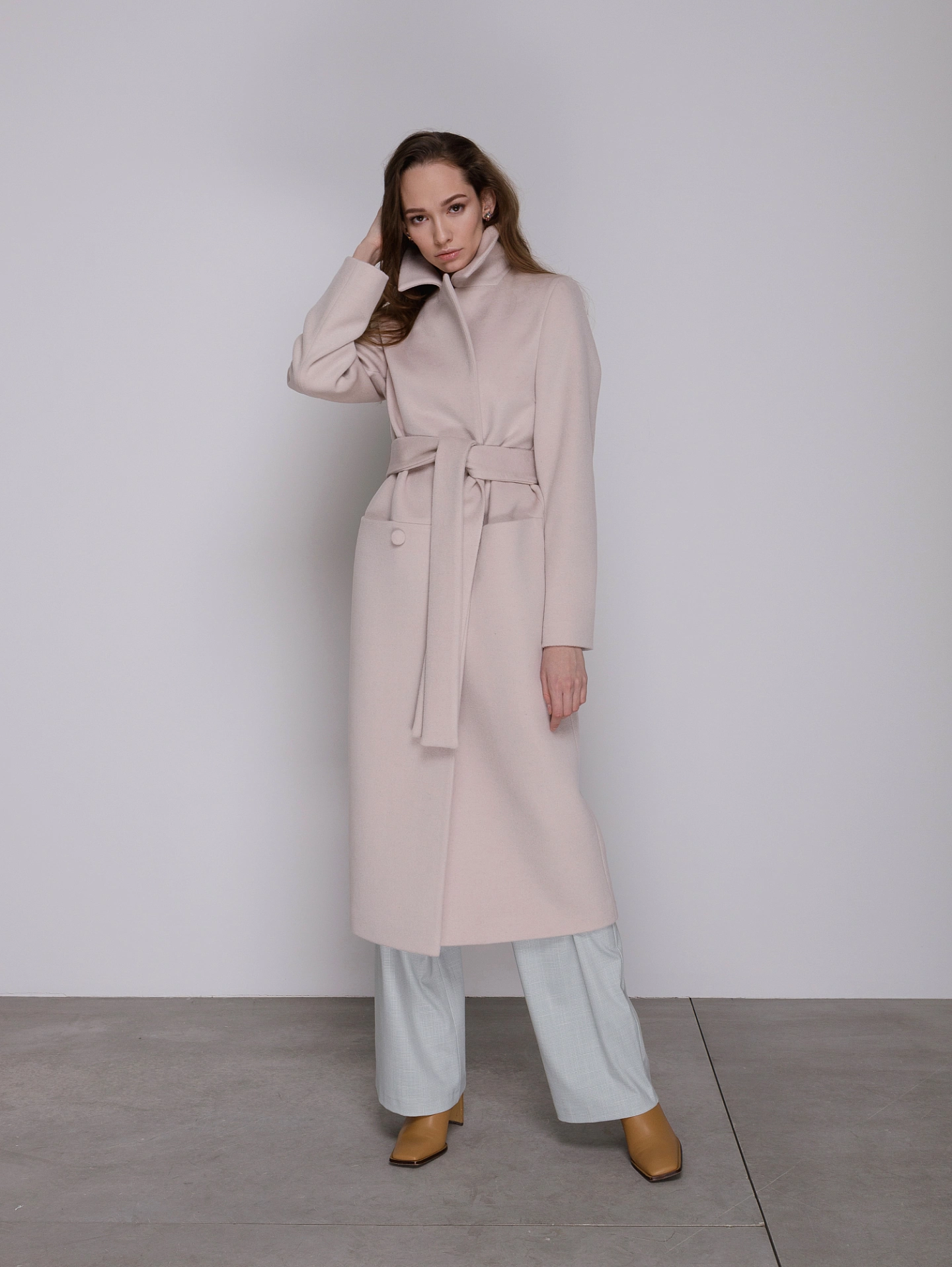 Пальто - халат с втачным рукавом