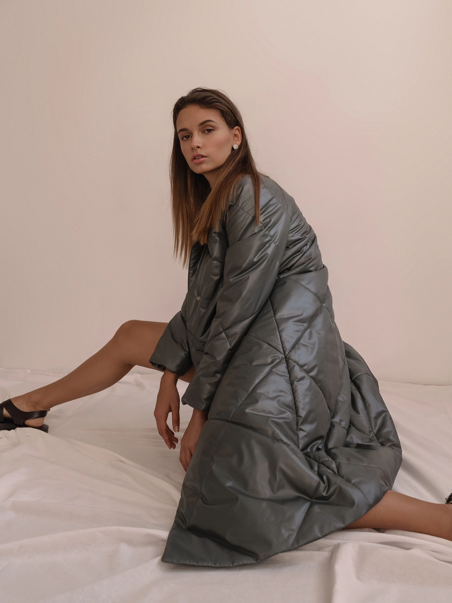 Пальто стеганое трапеция