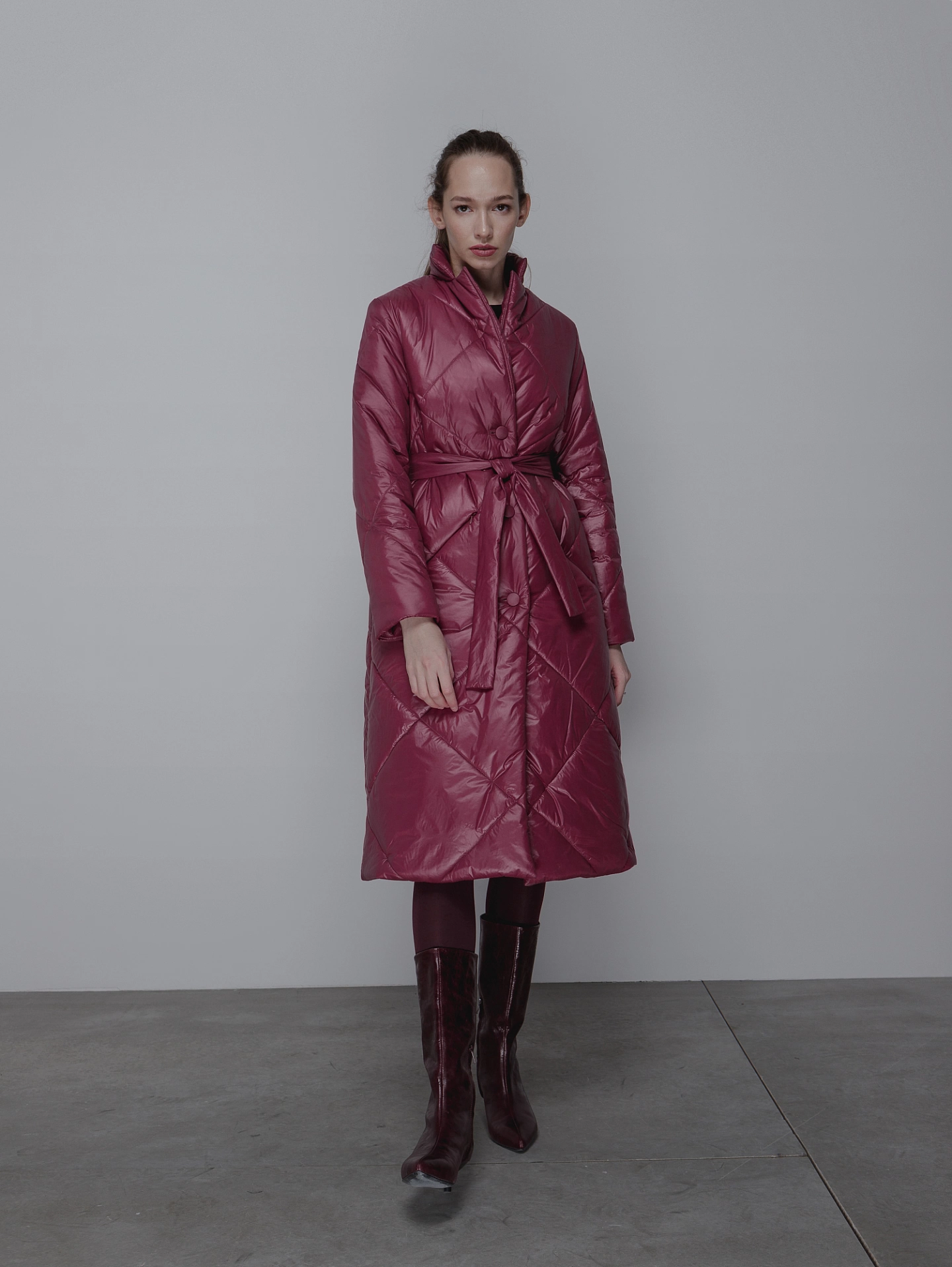 Пальто стеганое трапеция