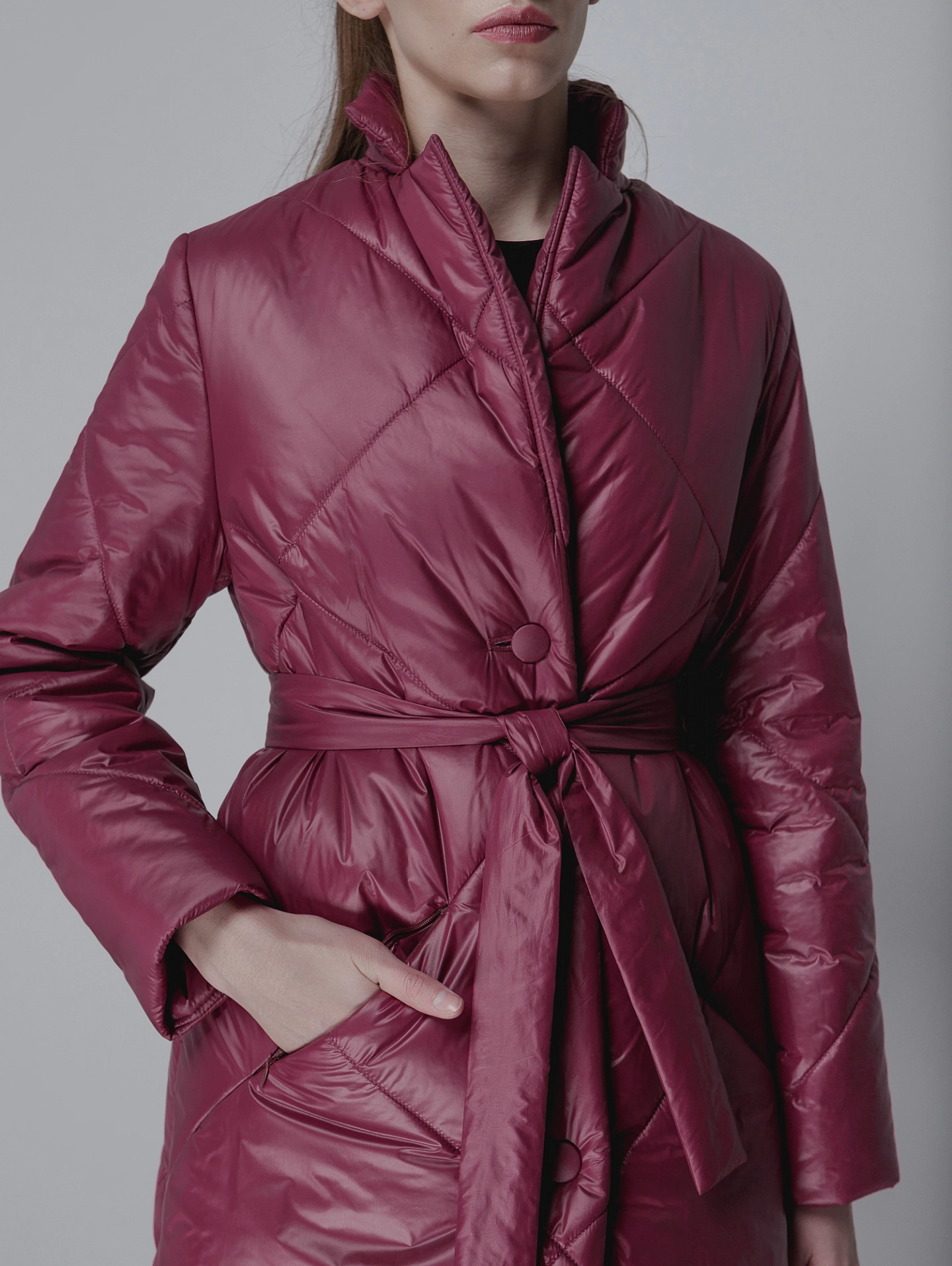 Пальто стеганое трапеция