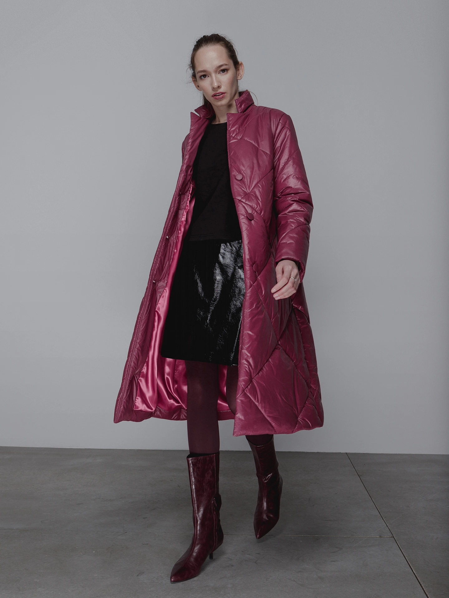 Пальто стеганое трапеция