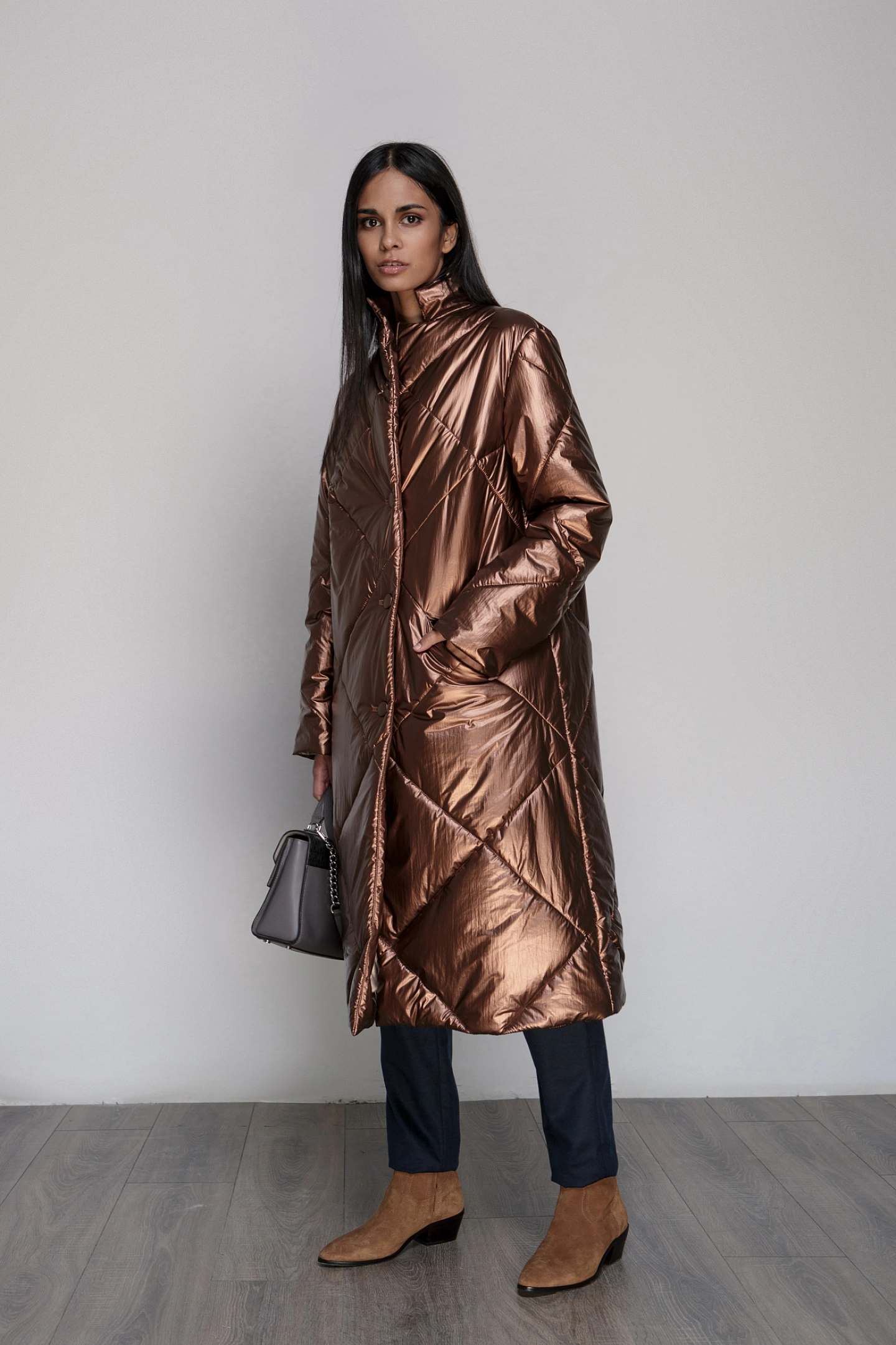 Пальто стеганое трапеция