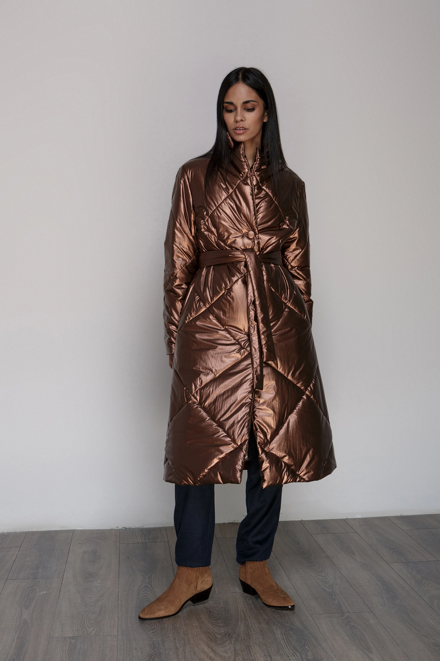 Пальто стеганое трапеция