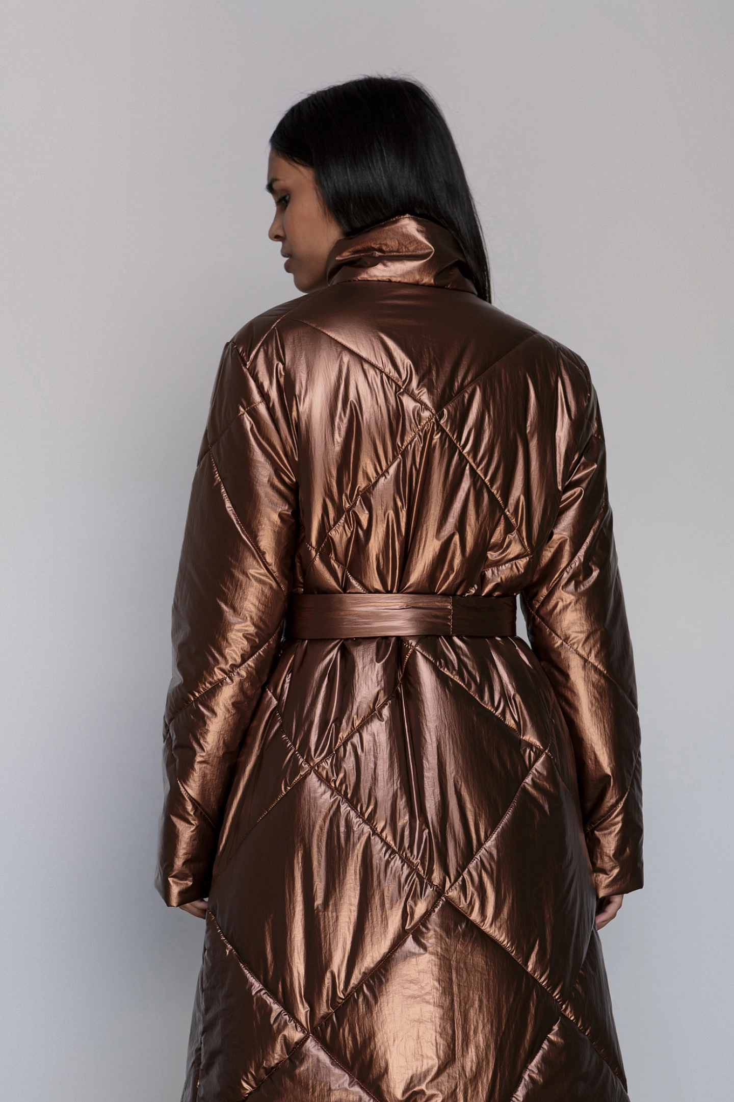 Пальто стеганое трапеция