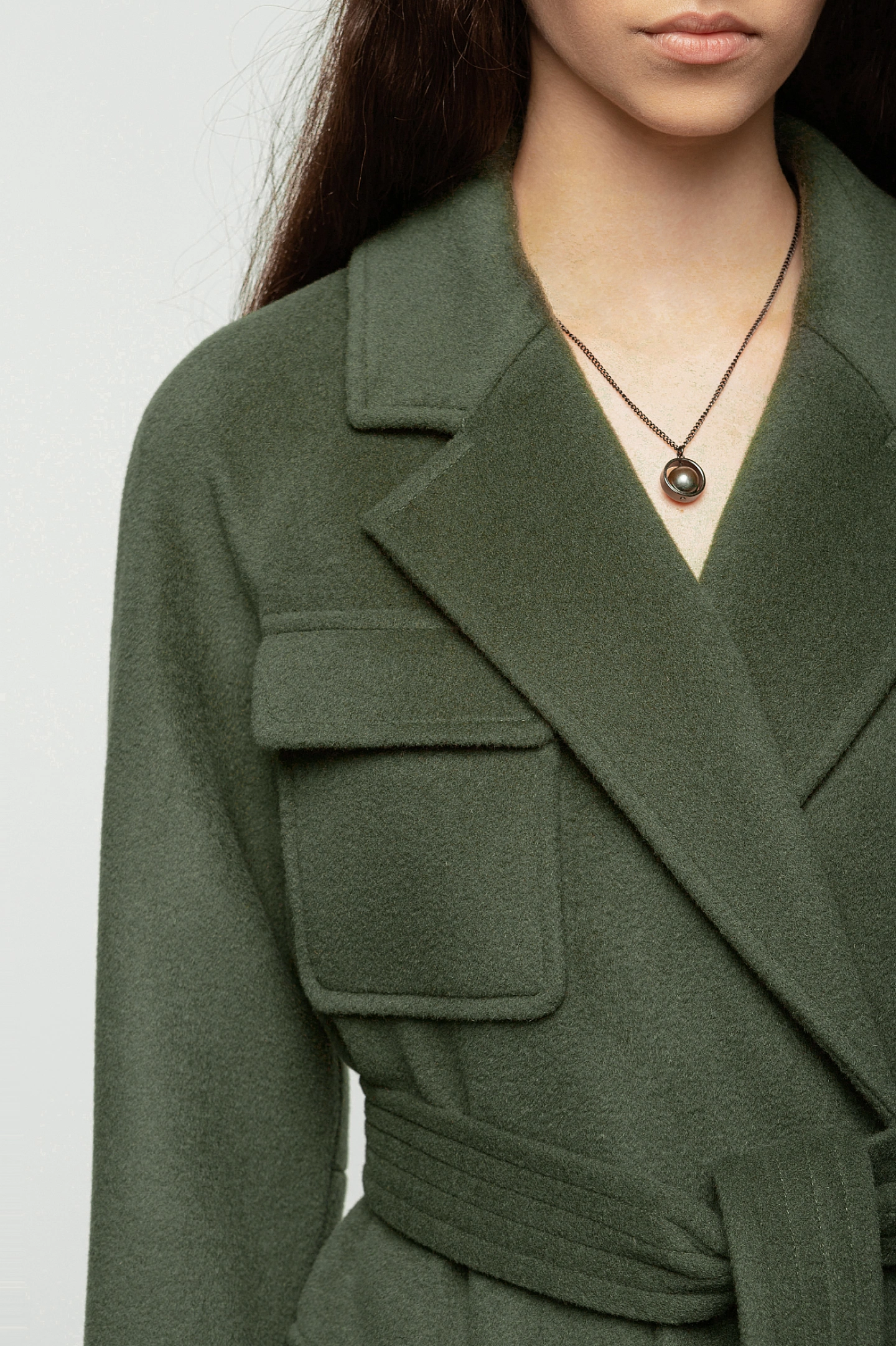 Пальто реглан с накладными карманами