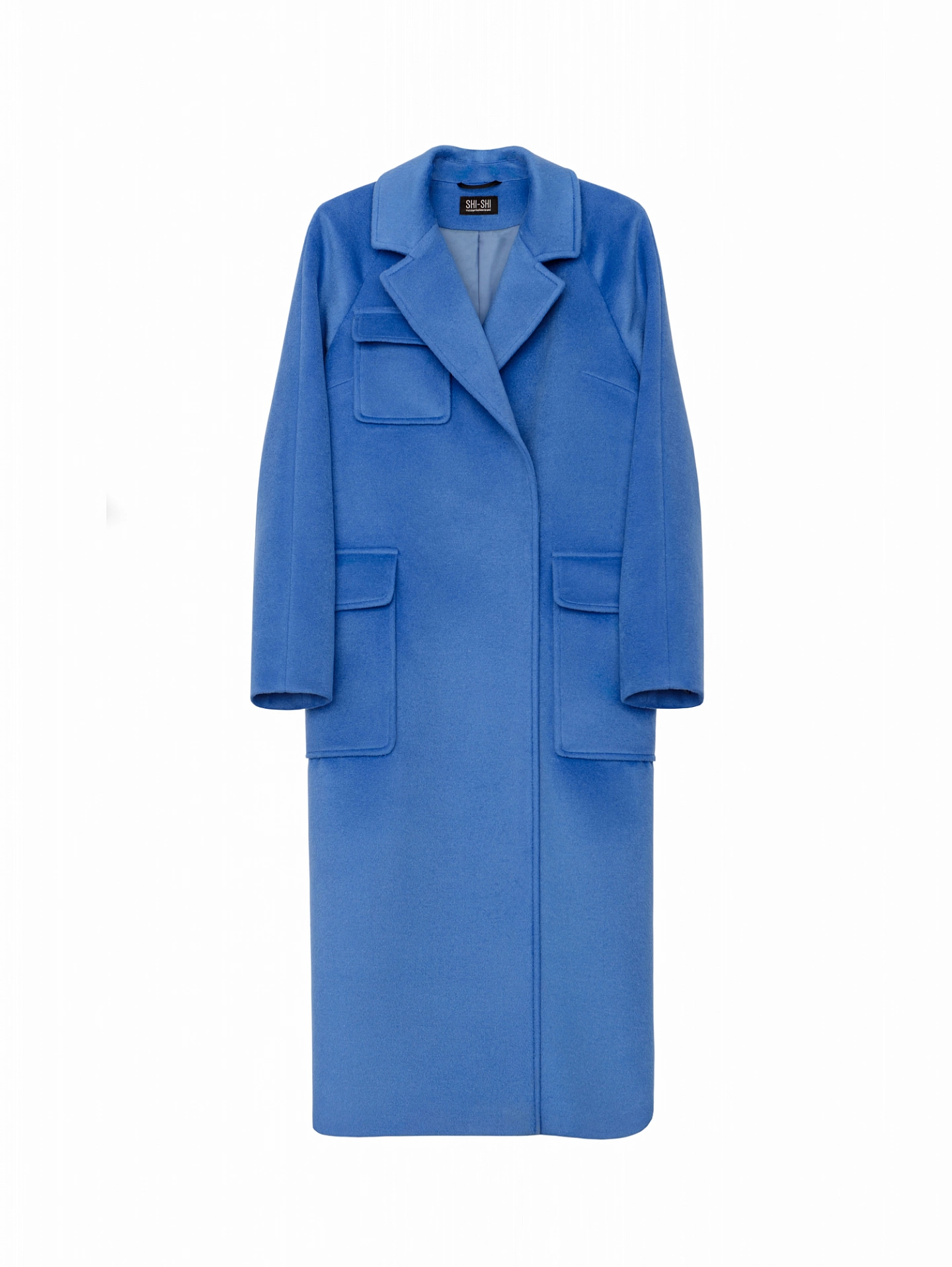 Пальто реглан с накладными карманами