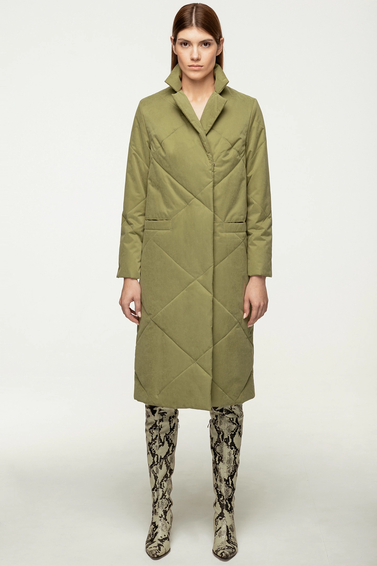 Пальто стёганое прямого кроя