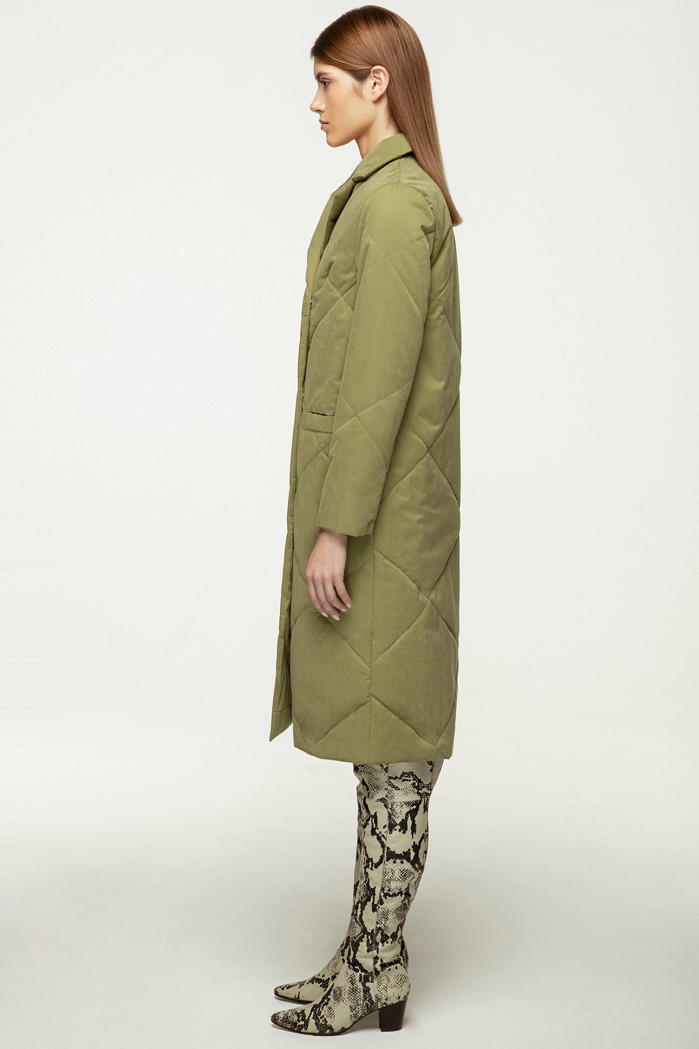 Пальто стёганое прямого кроя
