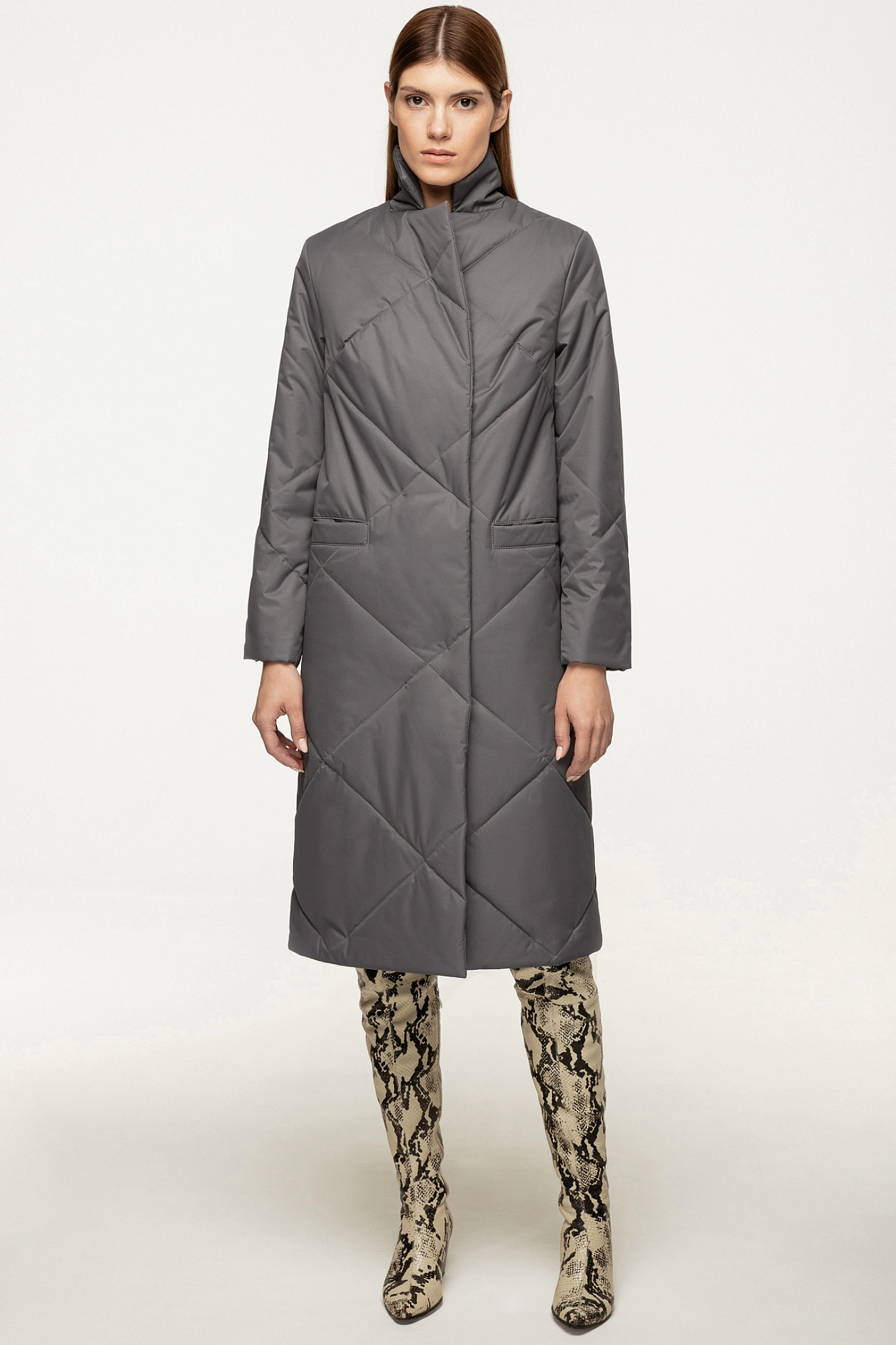 Пальто стёганое прямого кроя