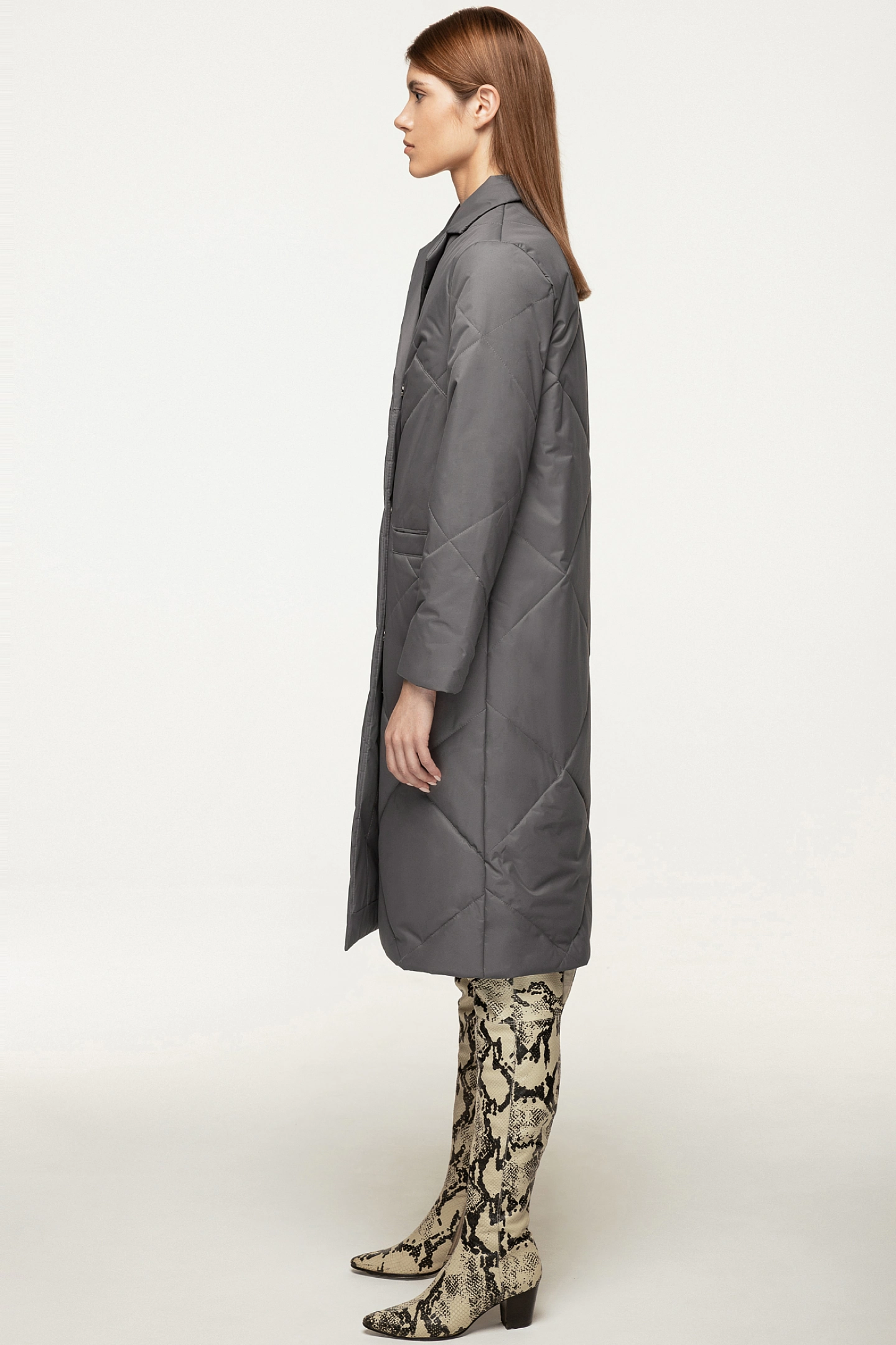 Пальто стёганое прямого кроя