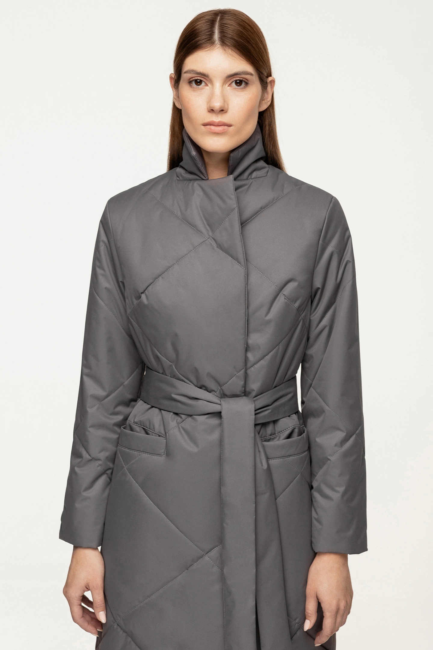 Пальто стёганое прямого кроя