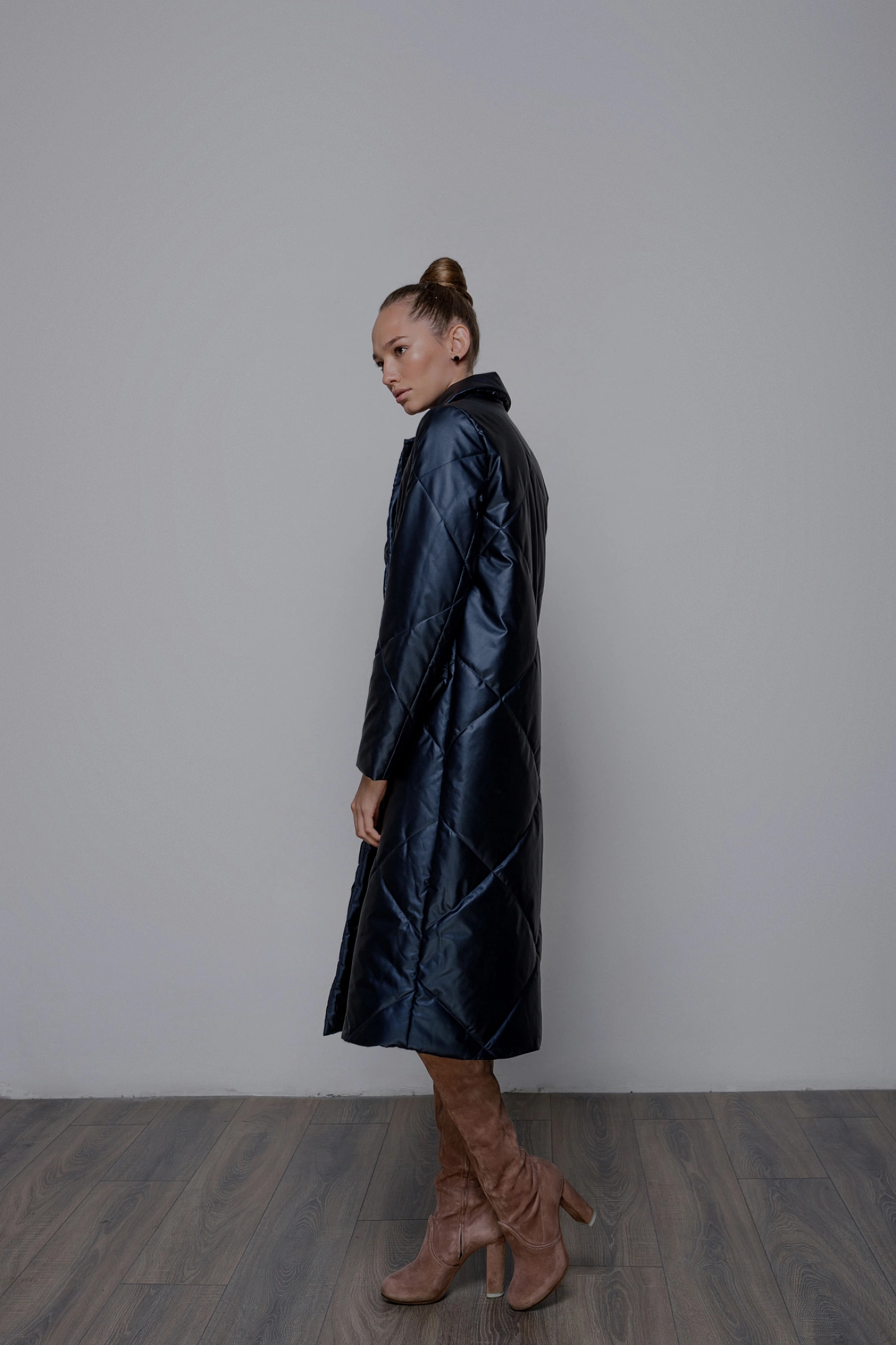 Пальто стеганое прямого кроя