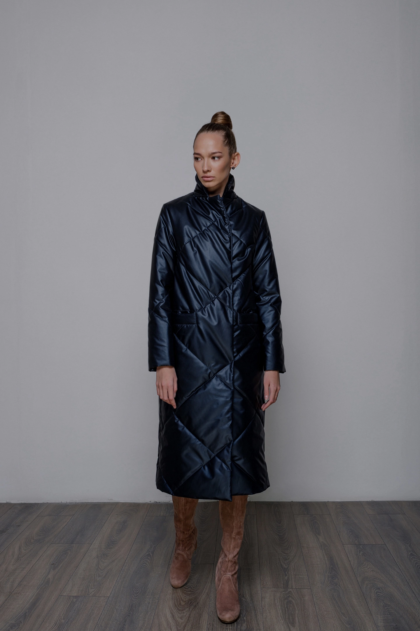 Пальто стеганое прямого кроя