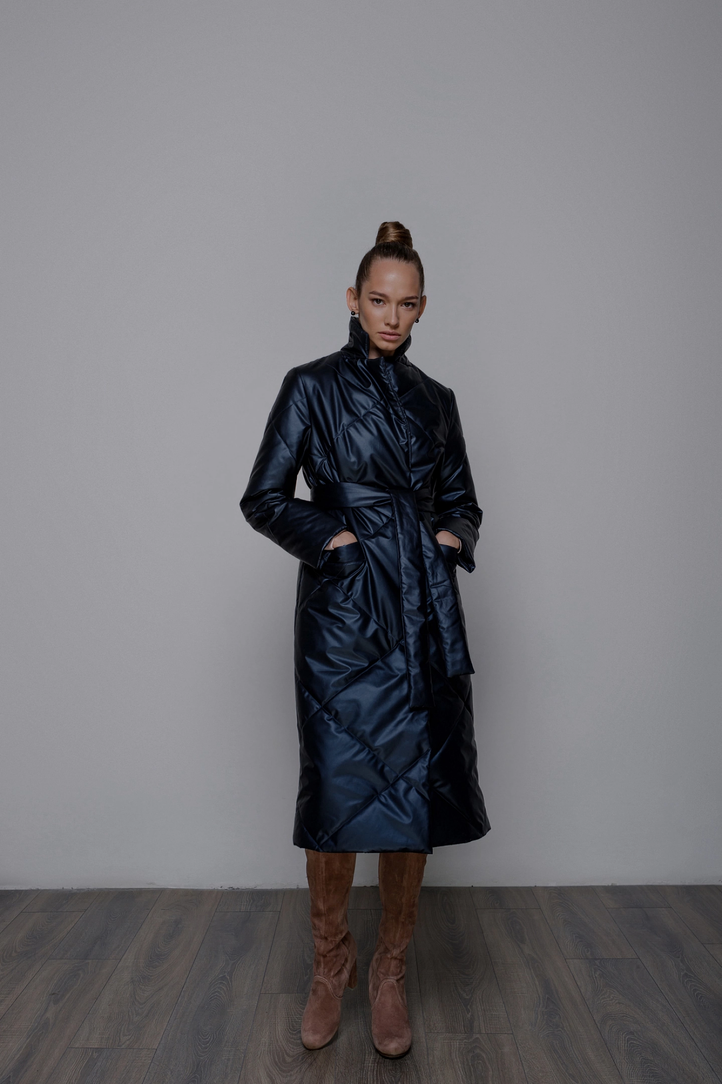 Пальто стеганое прямого кроя