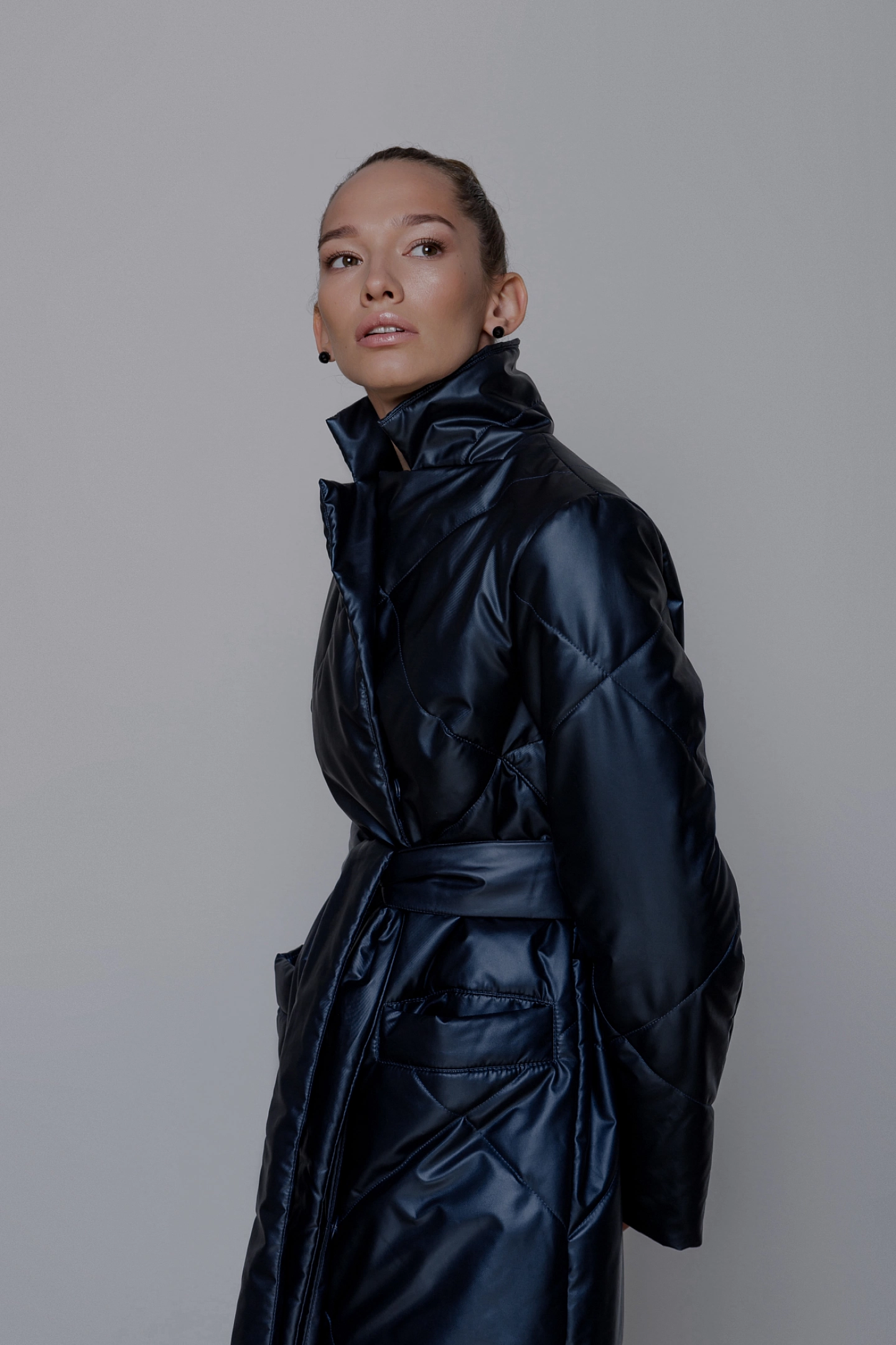 Пальто стеганое прямого кроя