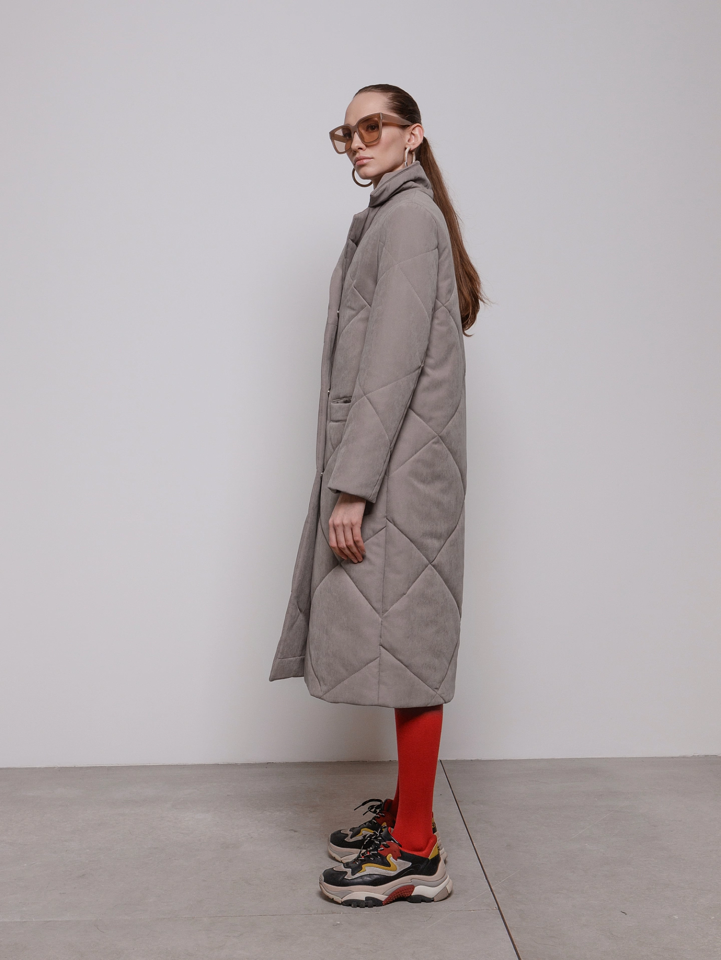 Пальто стеганое прямого кроя