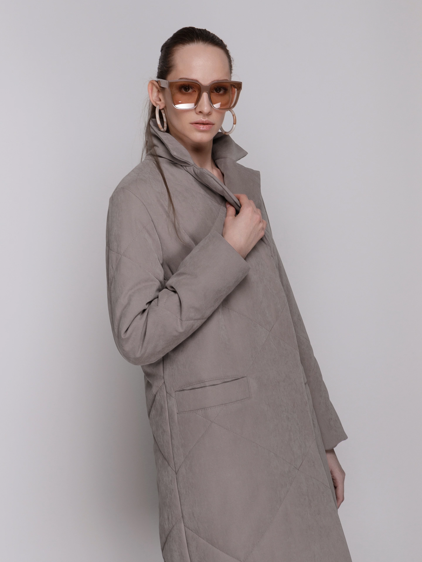 Пальто стеганое прямого кроя