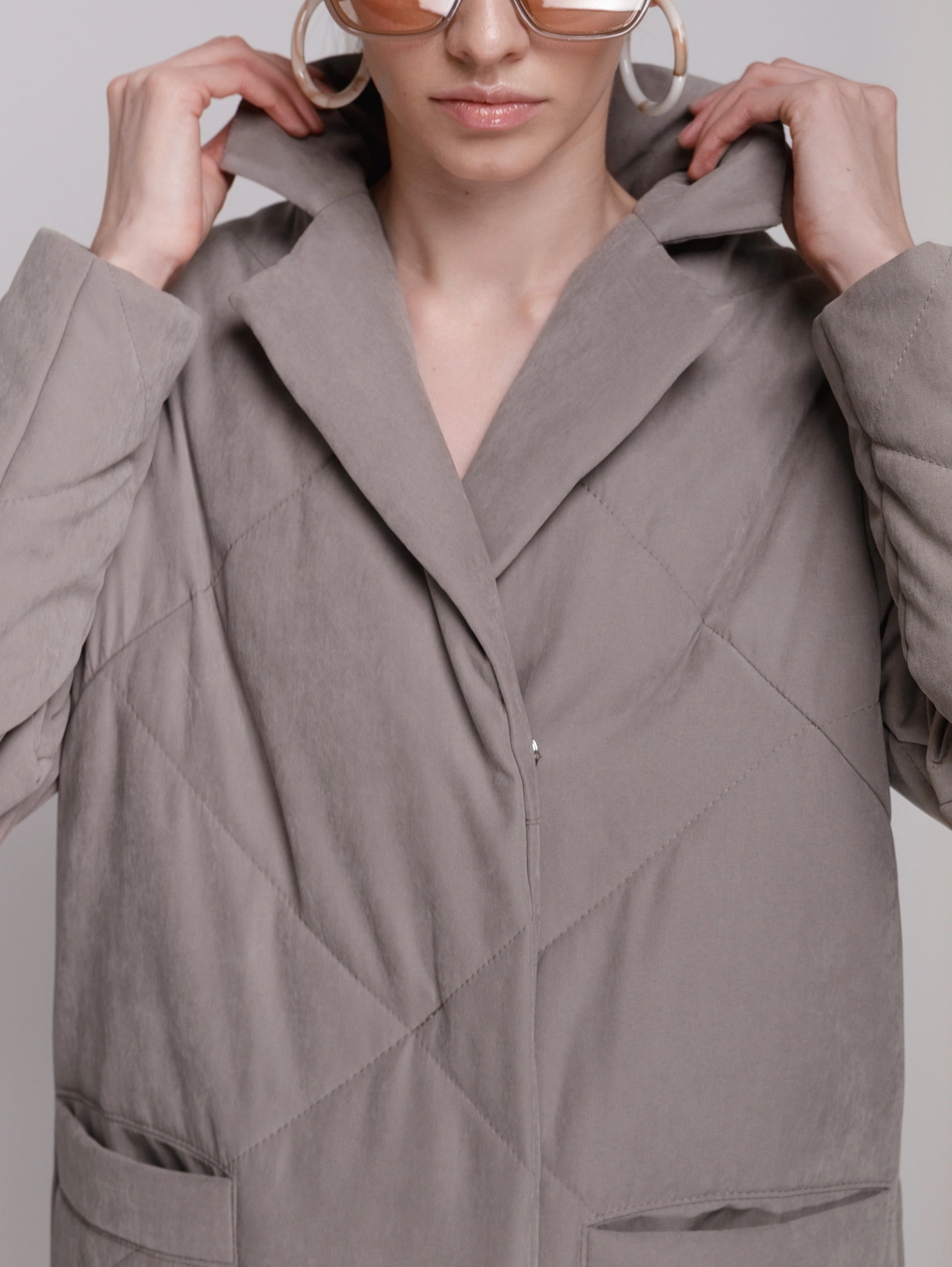 Пальто стеганое прямого кроя