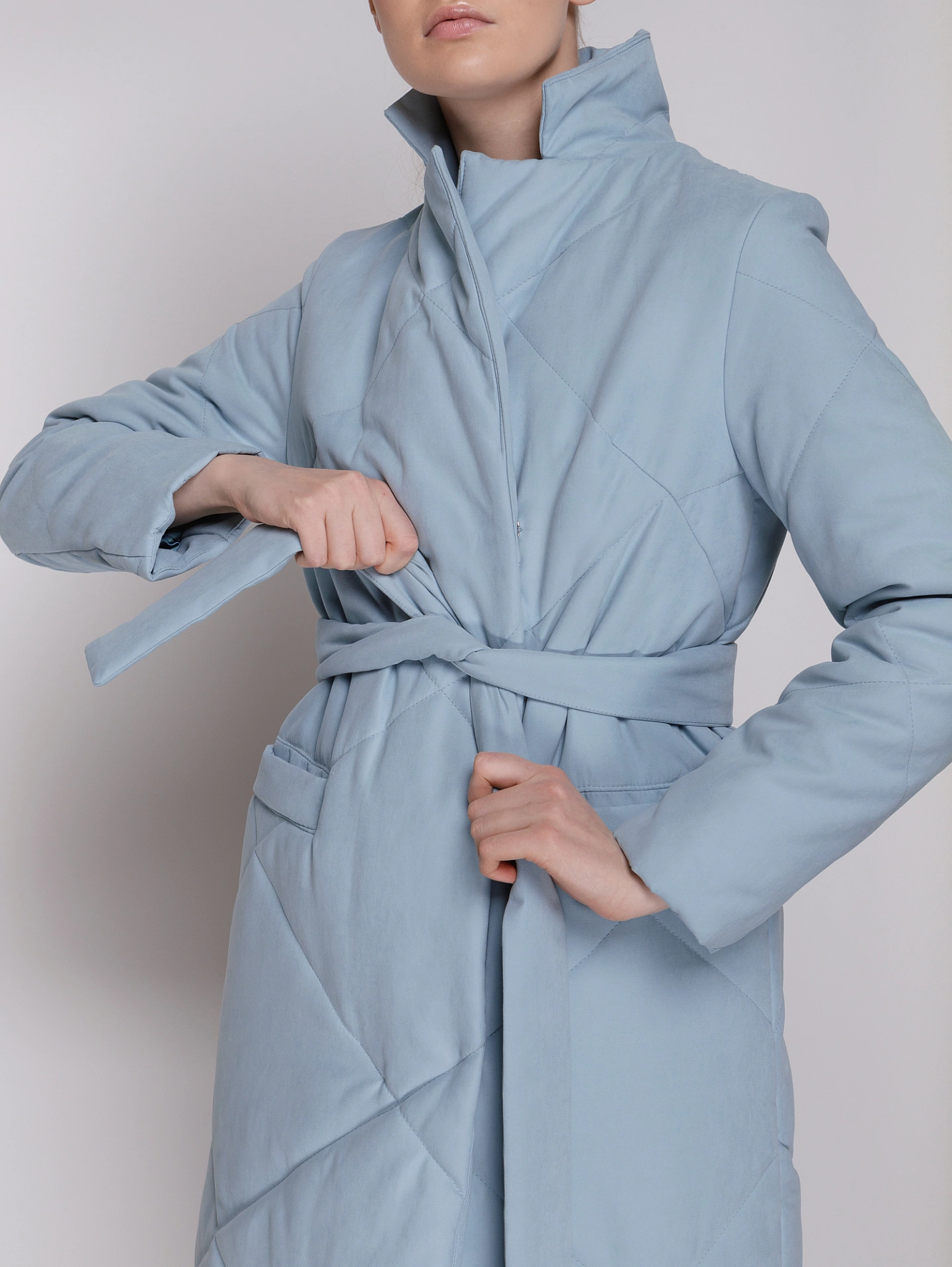 Пальто стеганое прямого кроя