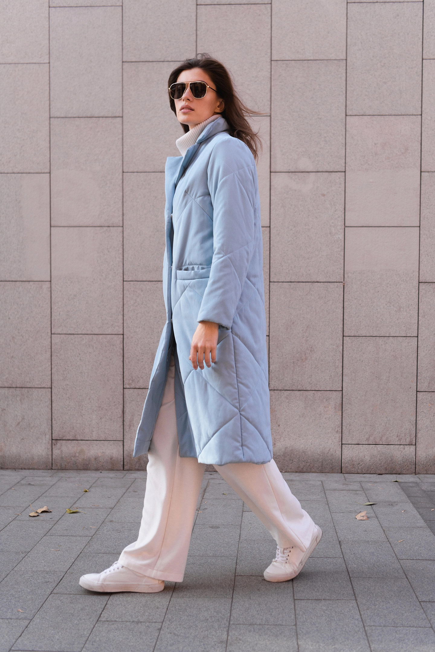 Пальто стеганое прямого кроя