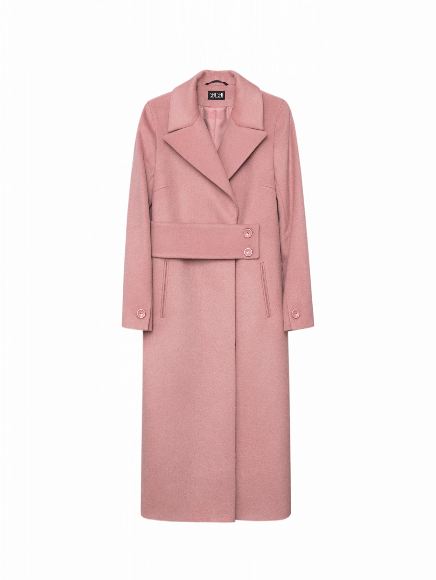 Пальто с асимметричным поясом