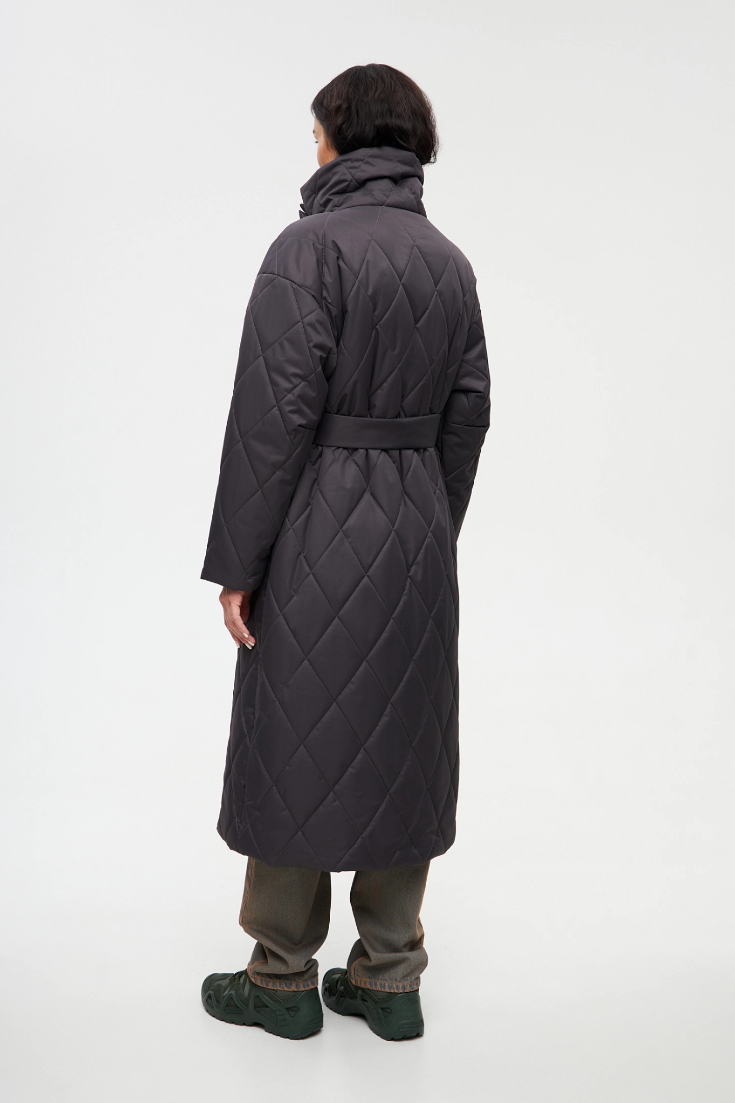 Пальто стеганное со стойкой