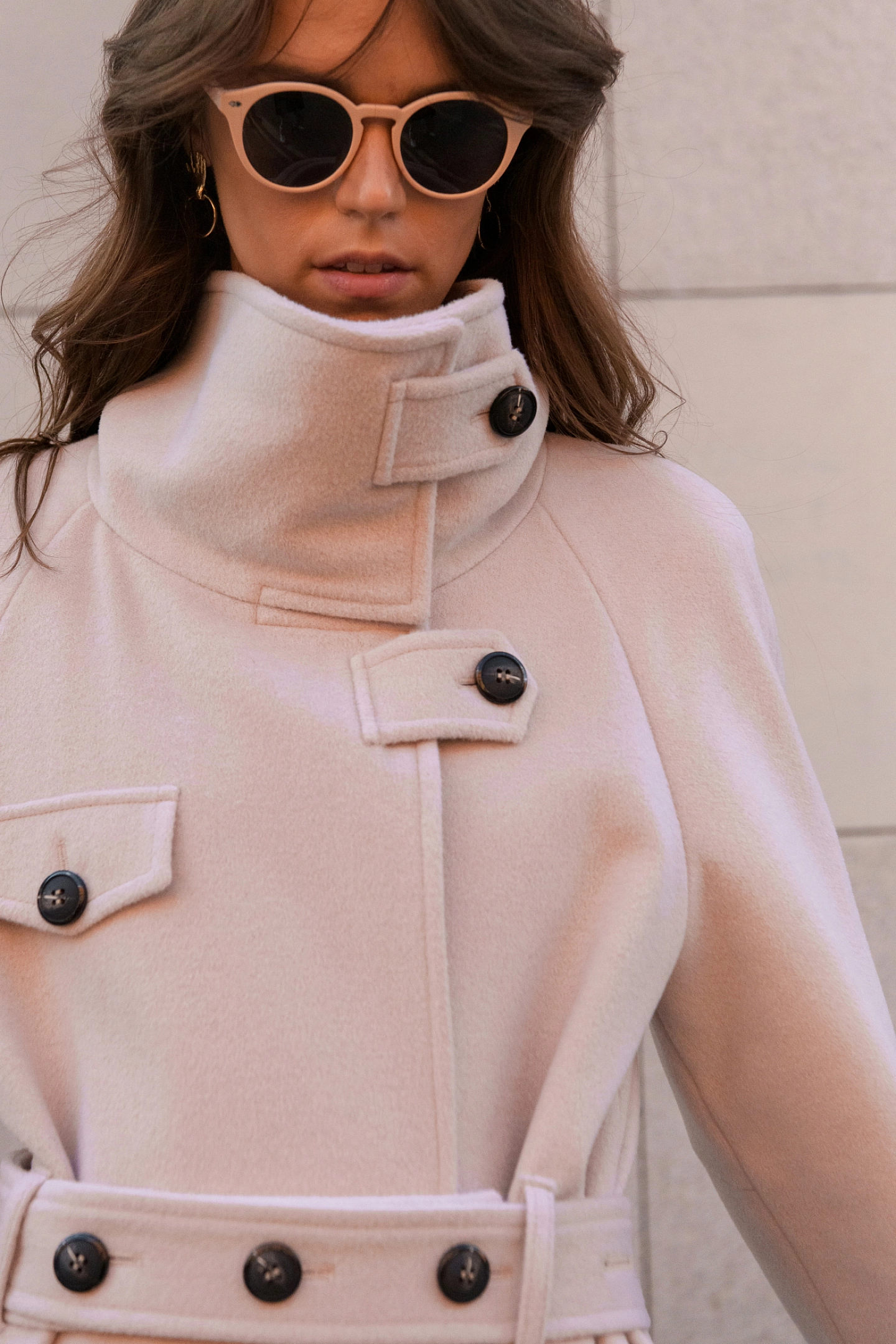 Пальто реглан со стойкой