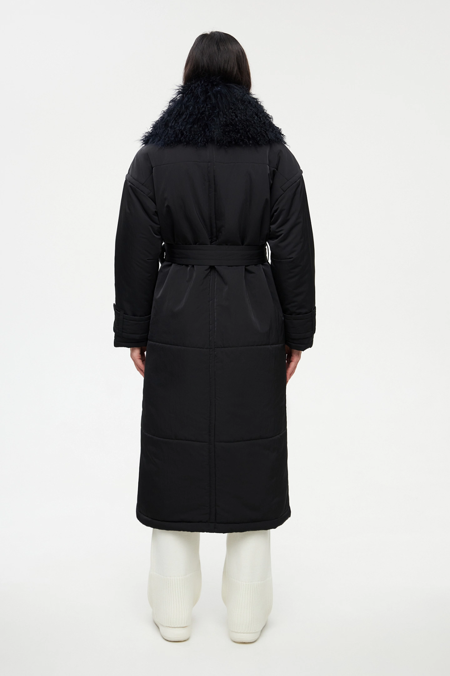 Пуховик стёганый со съёмным воротником