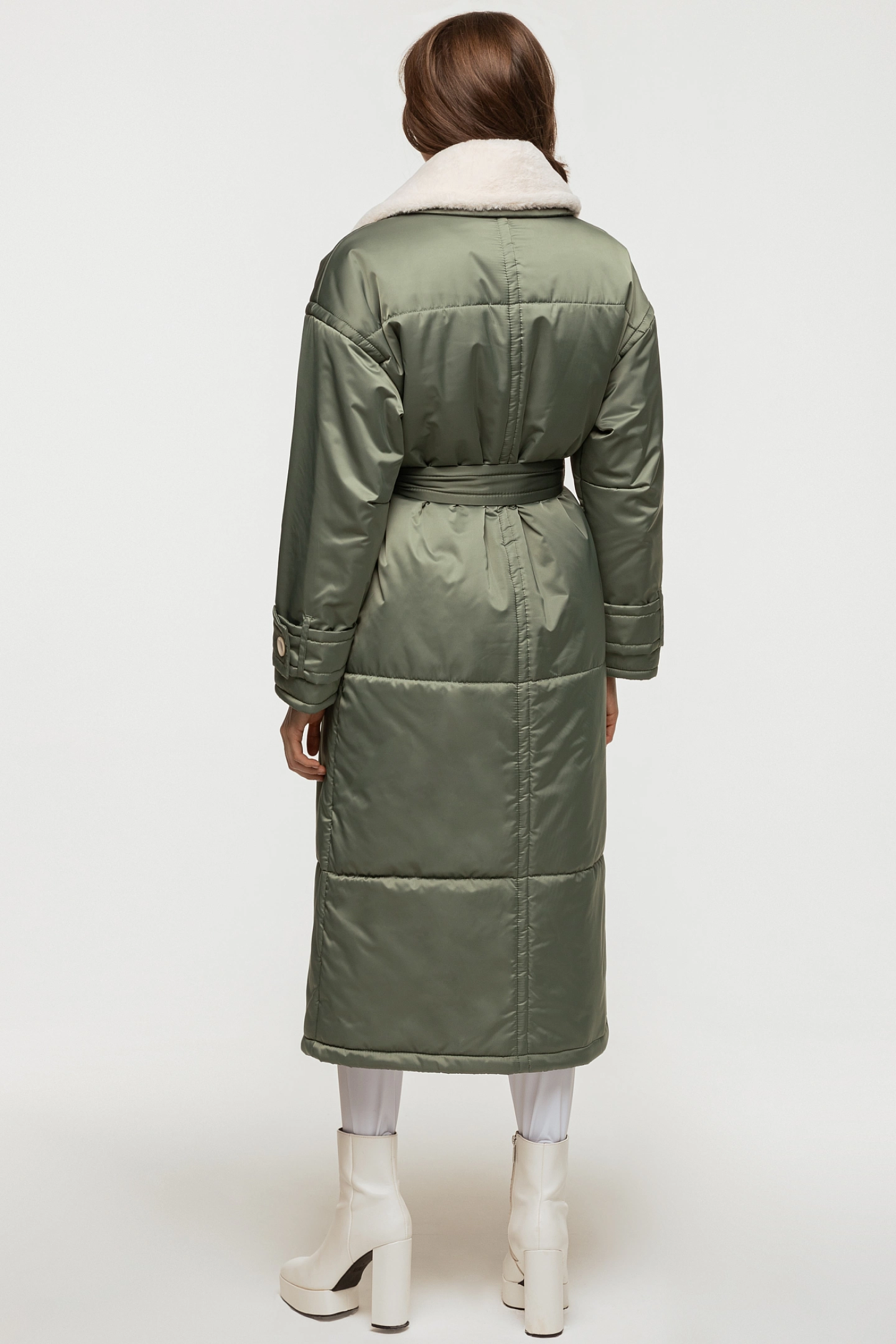 Пуховик стёганый со съёмным воротником