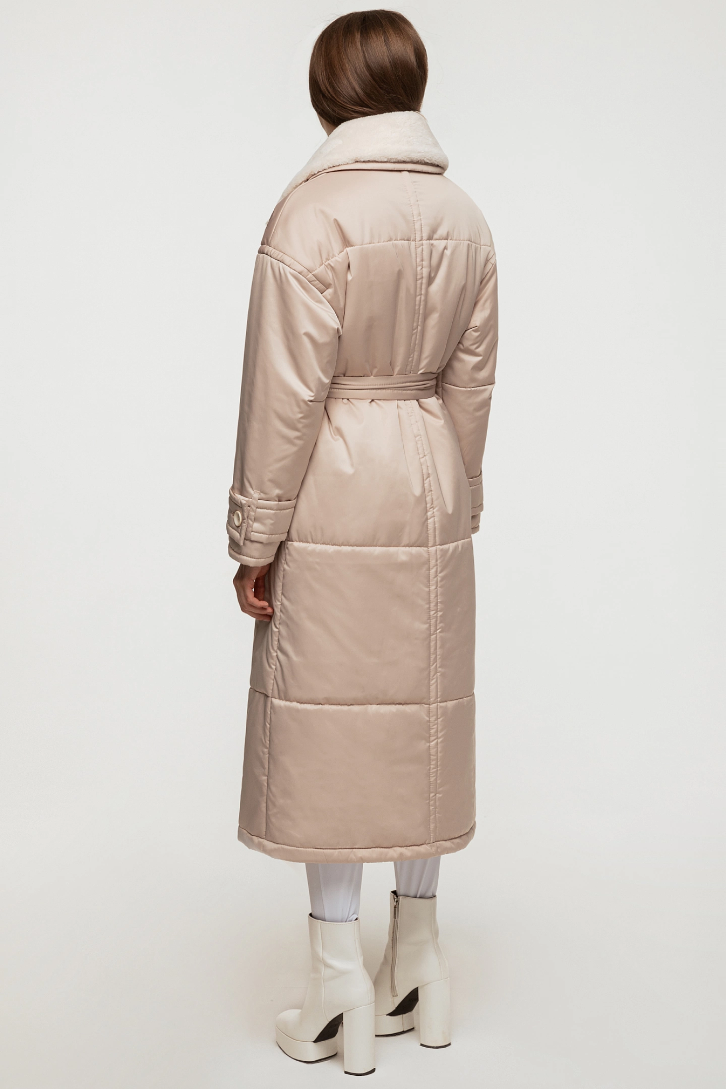 Пуховик стёганый со съёмным воротником