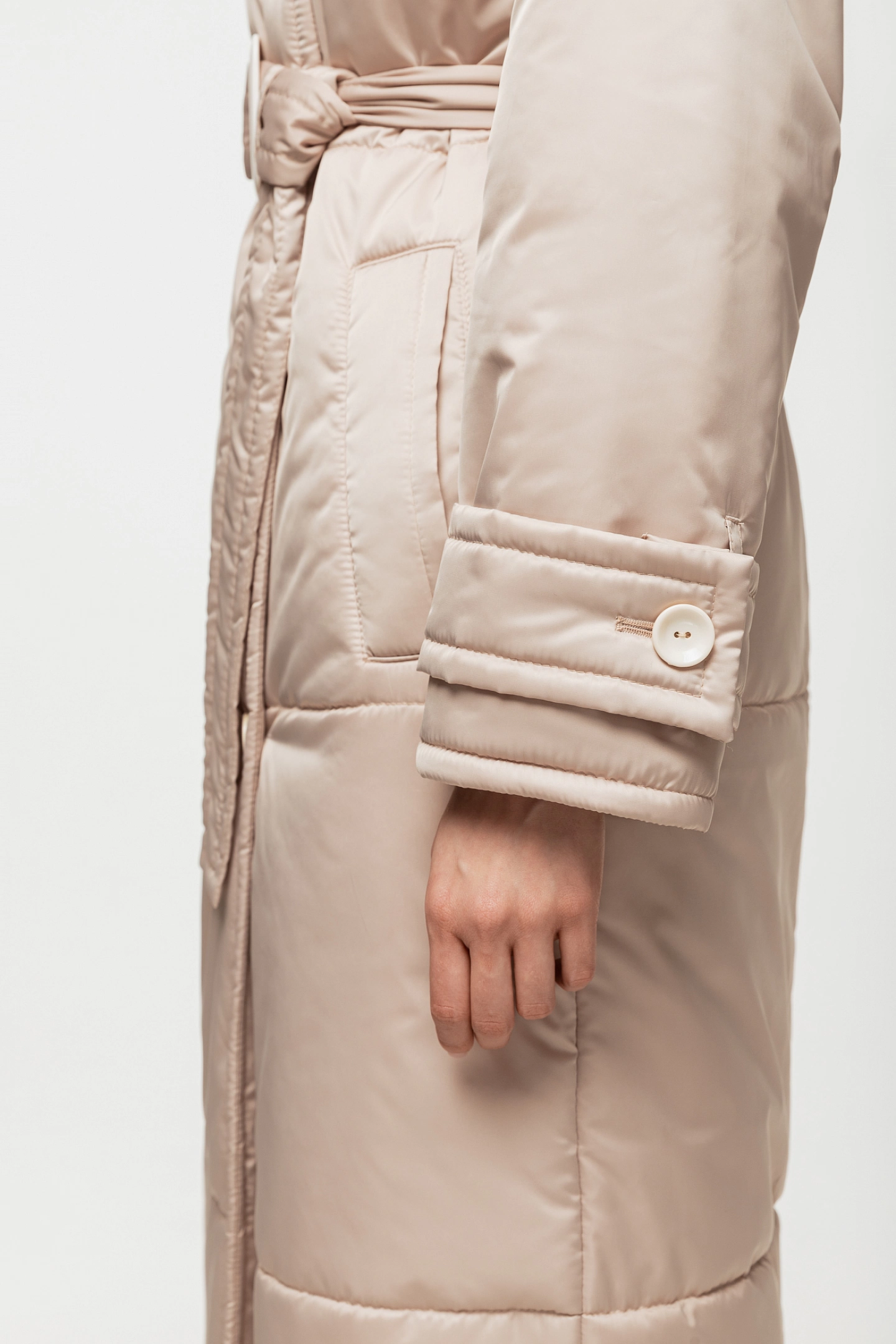 Пуховик стёганый со съёмным воротником