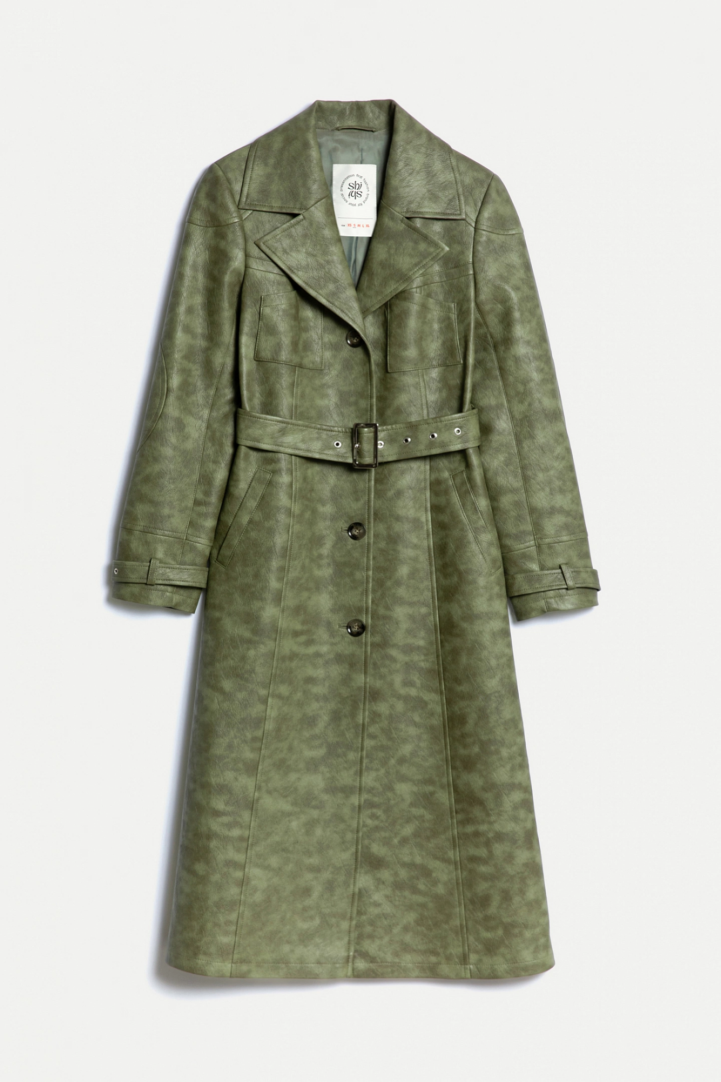 Eco-leather trenchcoat