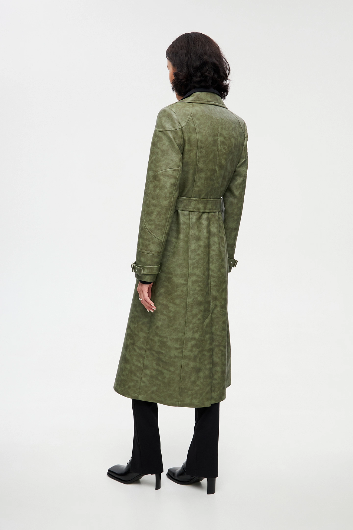 Eco-leather trenchcoat