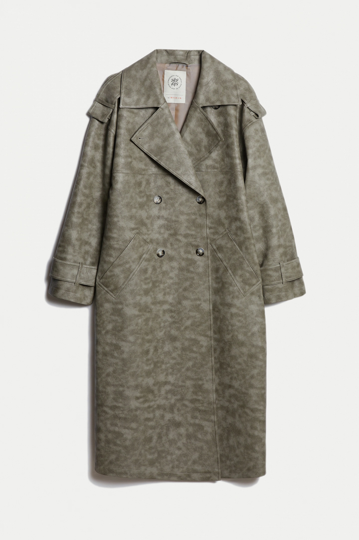 Voluminous trench coat with wide lapels