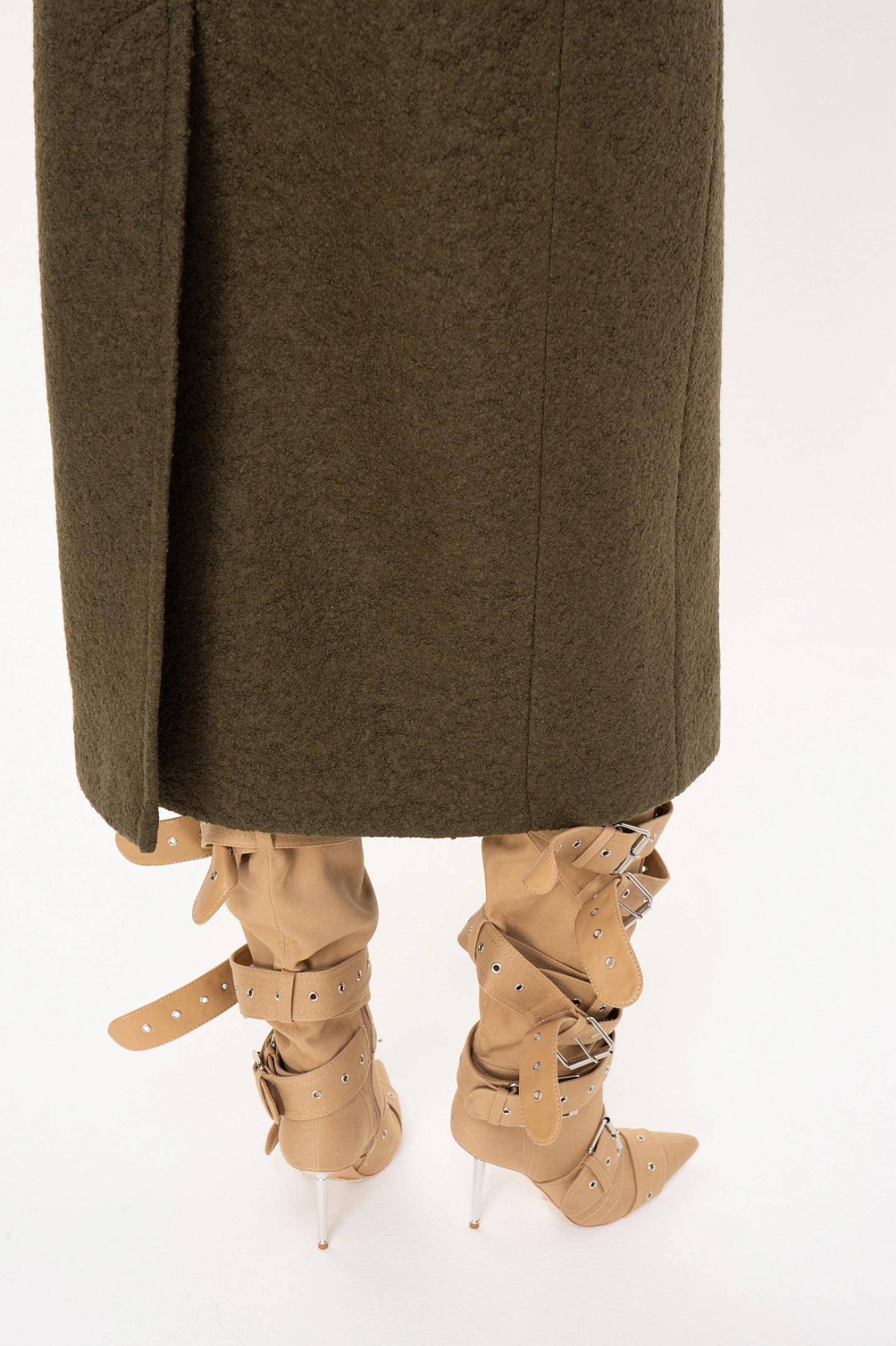 Peacoat coat with peak lapels