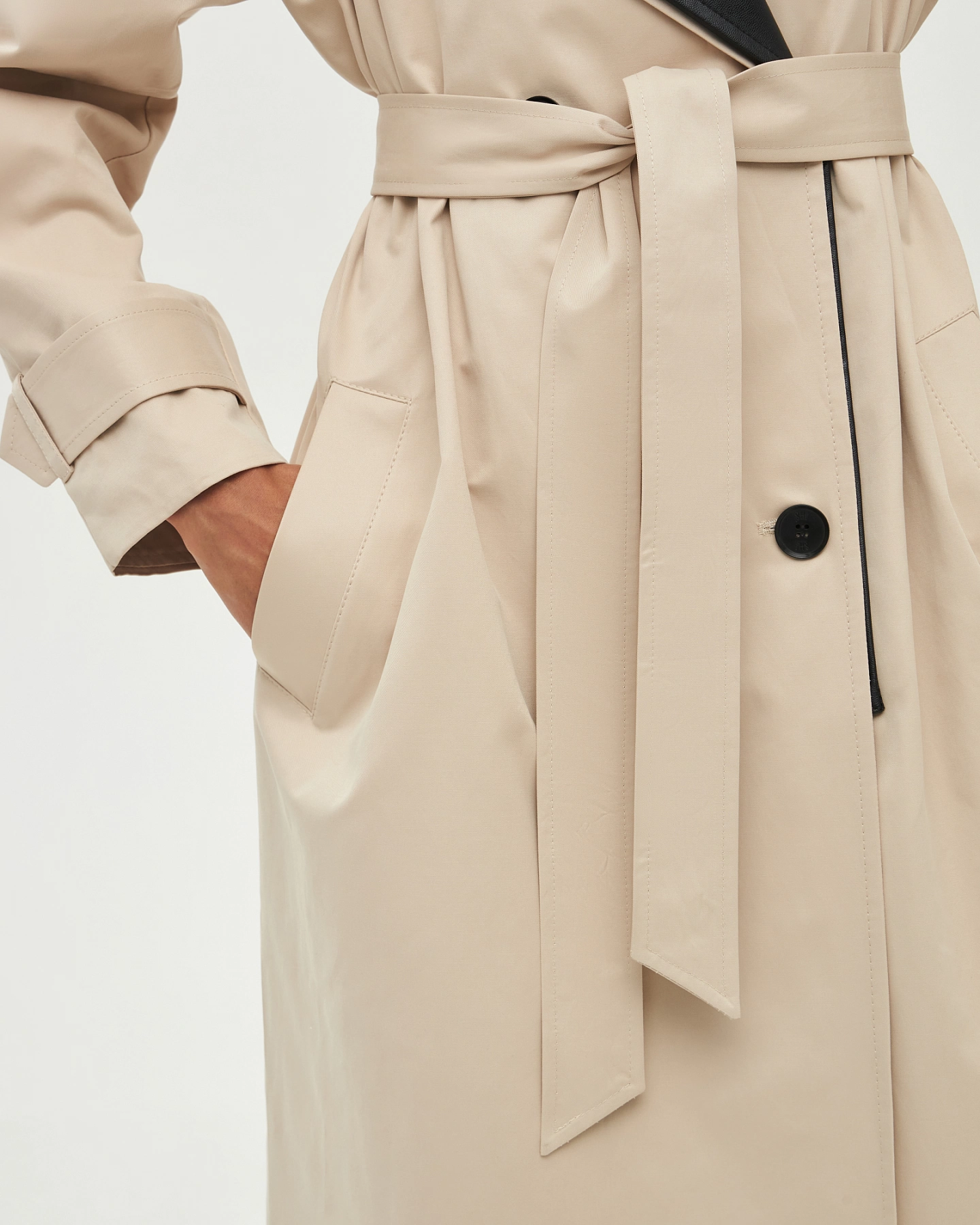 Тренч оверсайз со съёмной отделкой