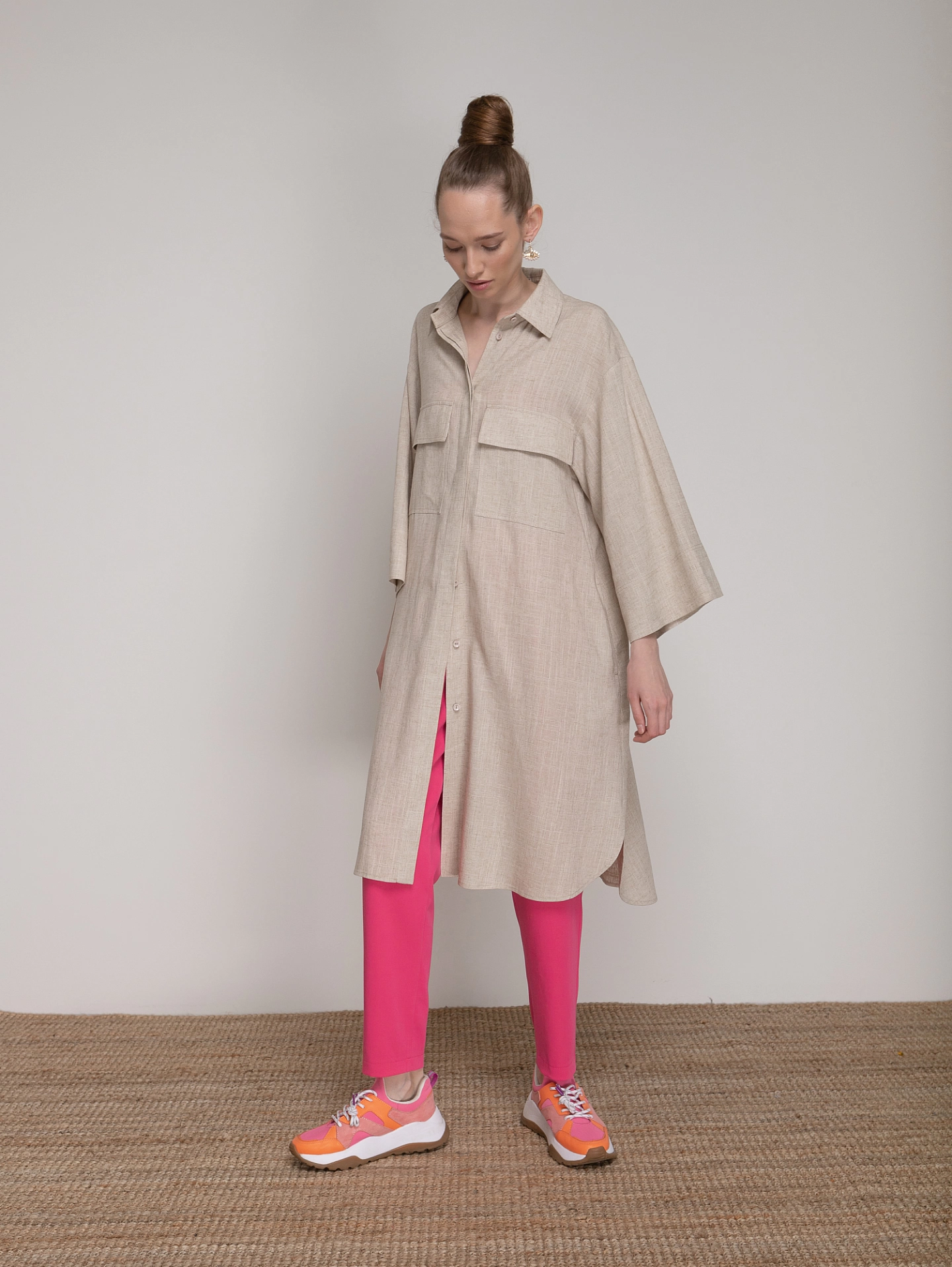 Платье - рубашка с широким рукавом