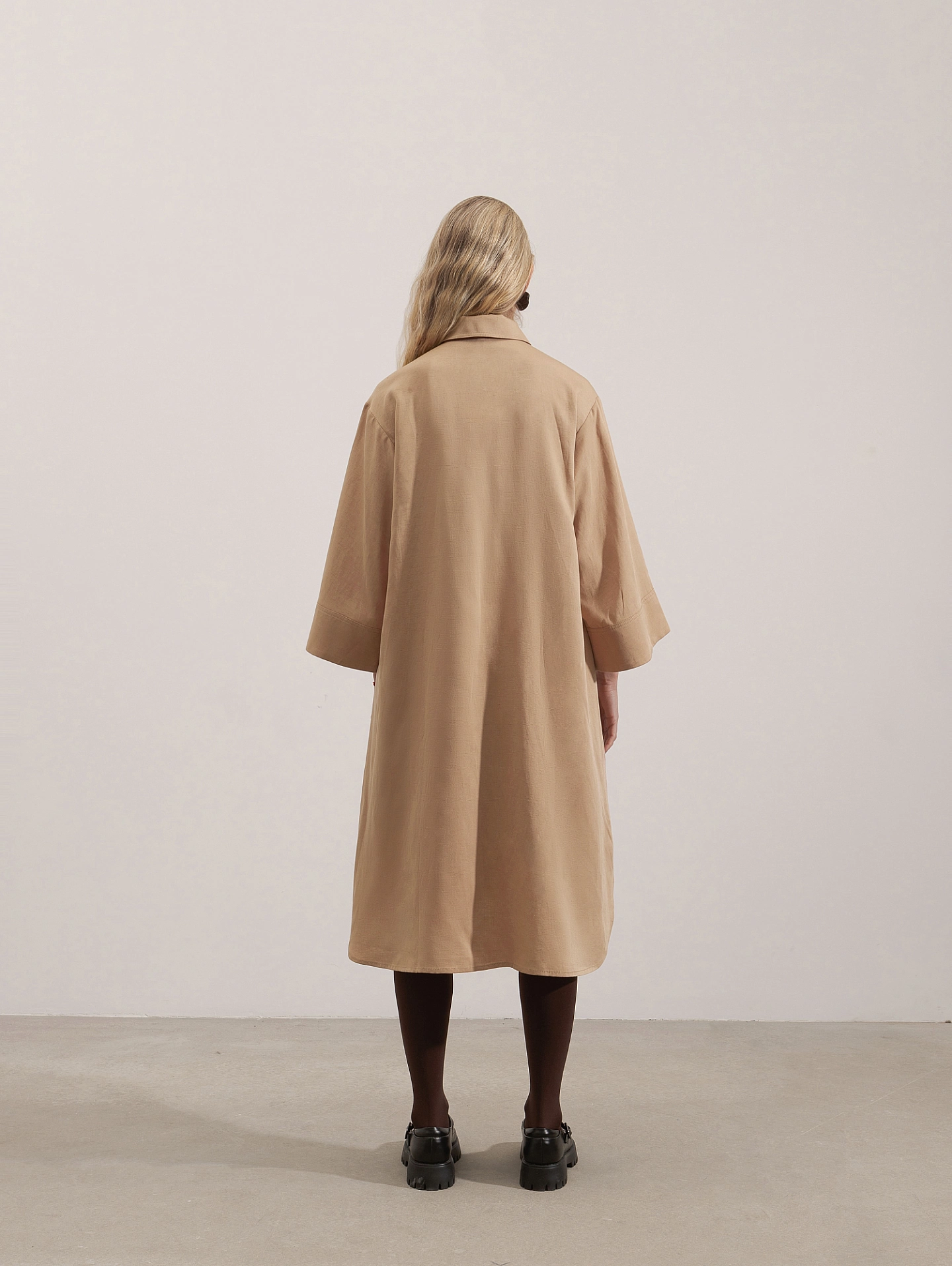 Платье рубашка с широким рукавом и шорты - бермуды