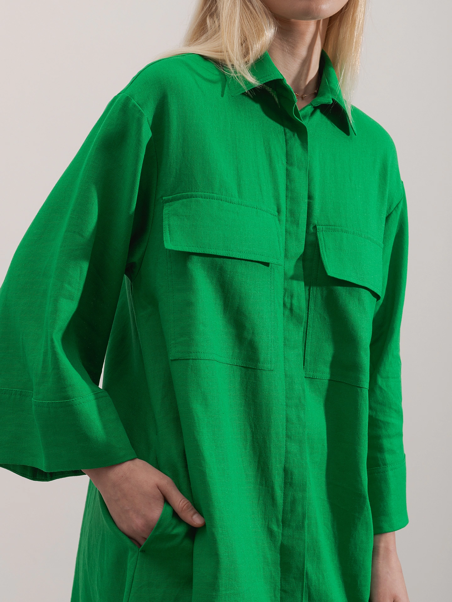 Платье - рубашка с широким рукавом