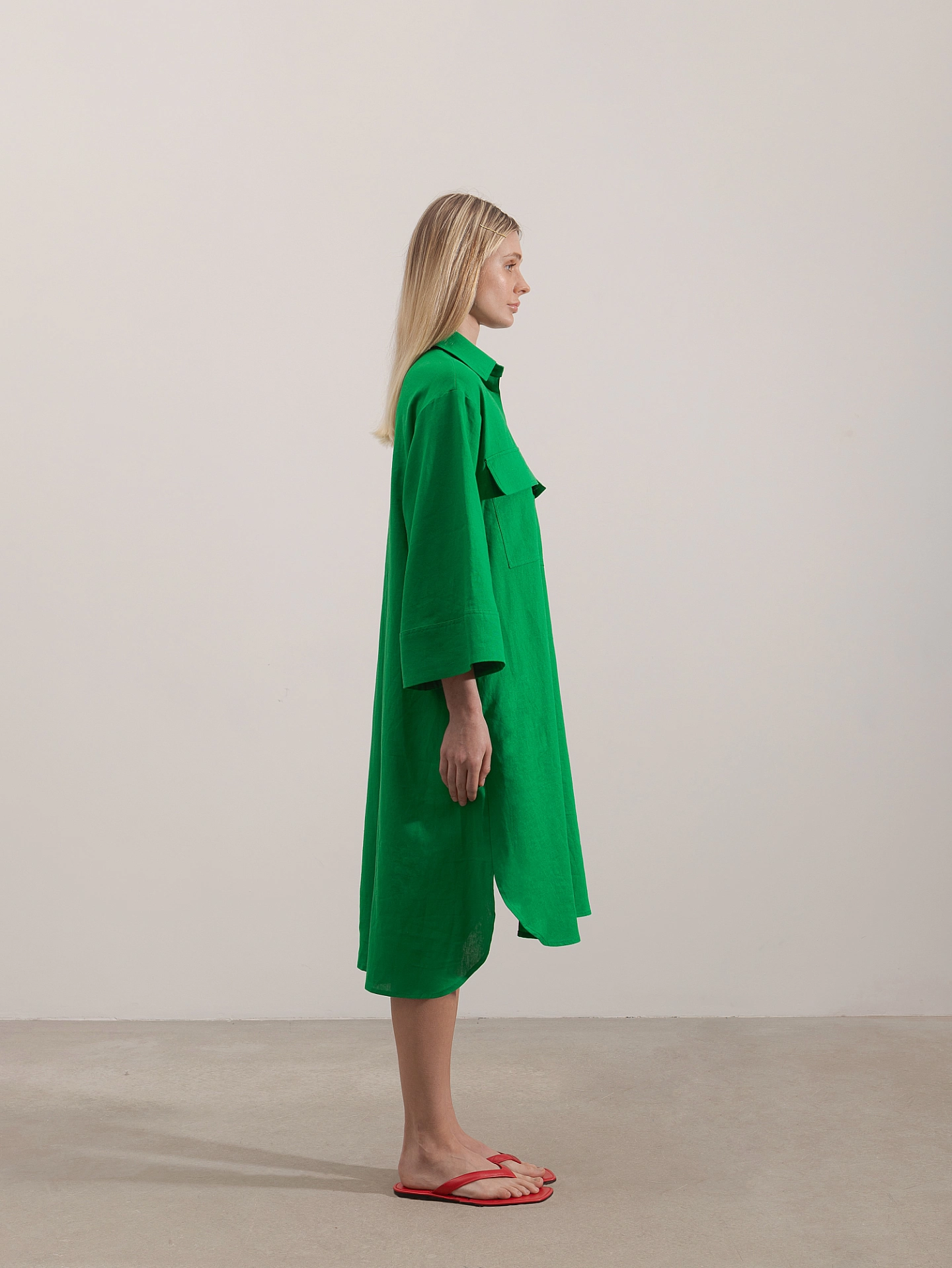 Платье - рубашка с широким рукавом