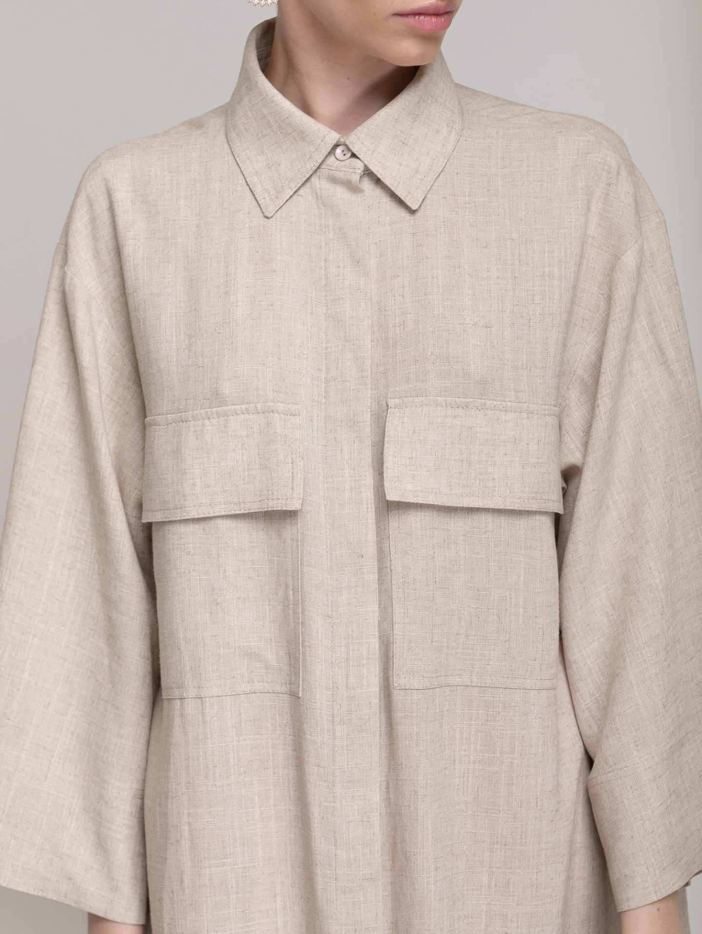 Платье - рубашка с широким рукавом