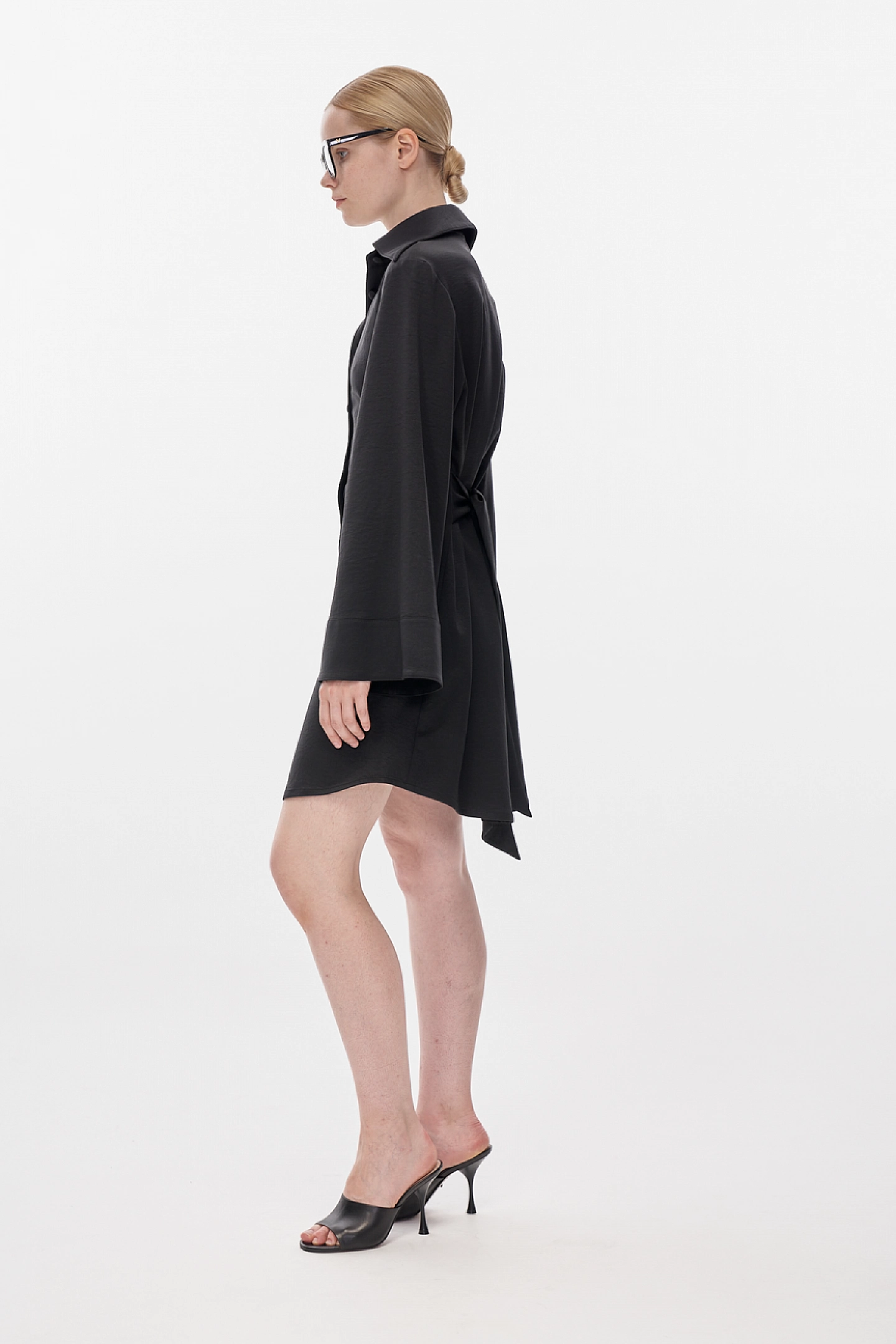 Платье-рубашка с завязками