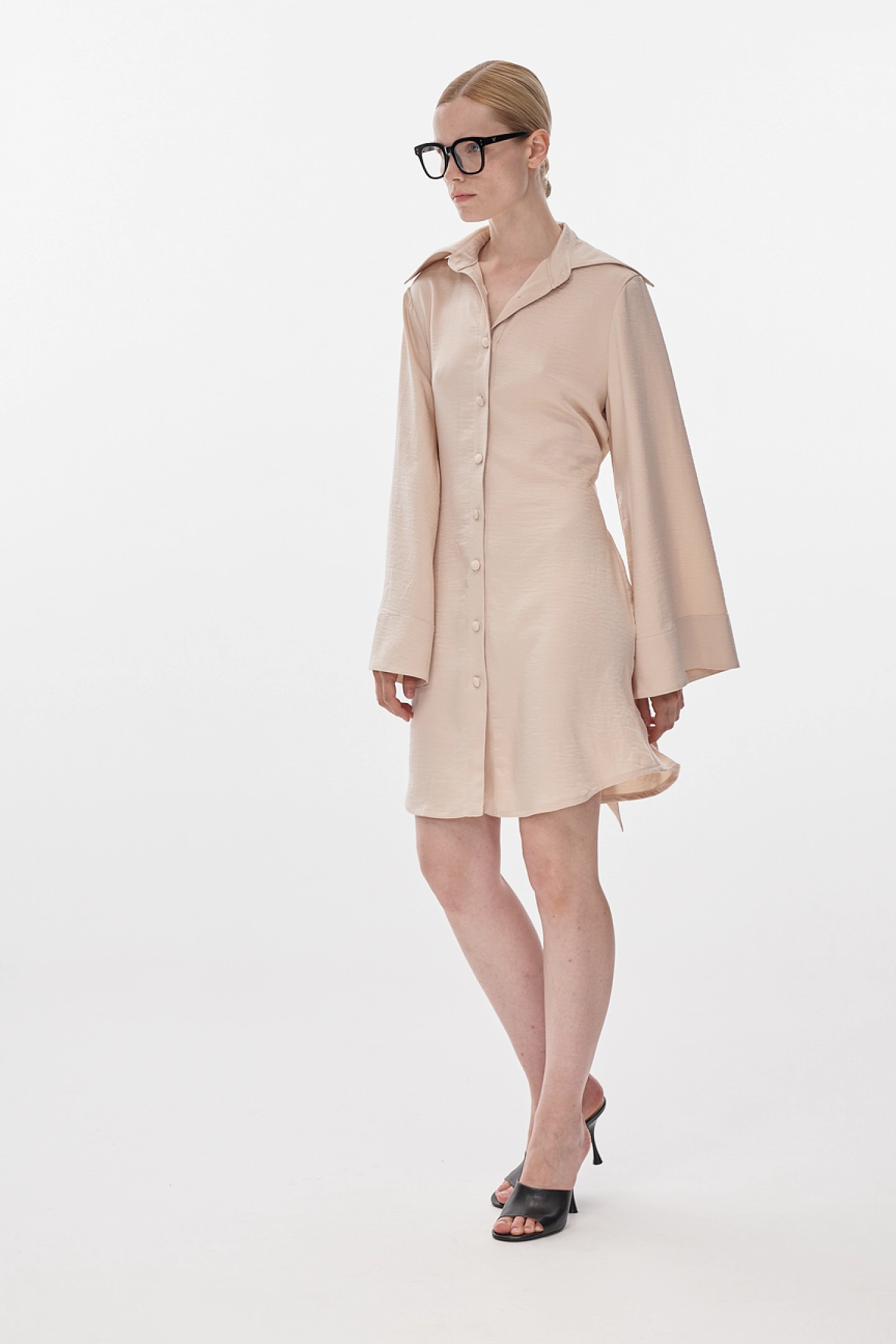 Shirt dress with ties