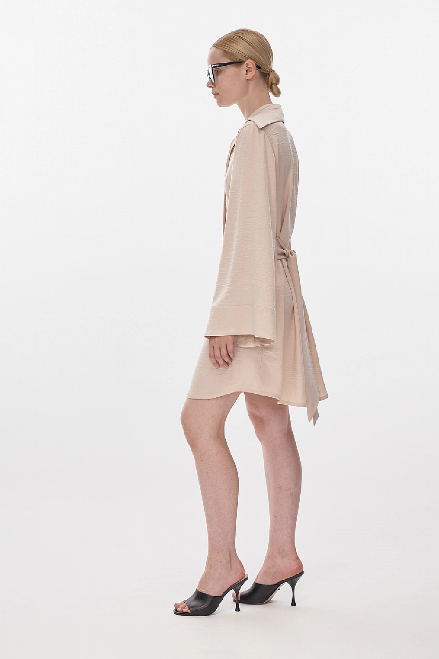 Shirt dress with ties