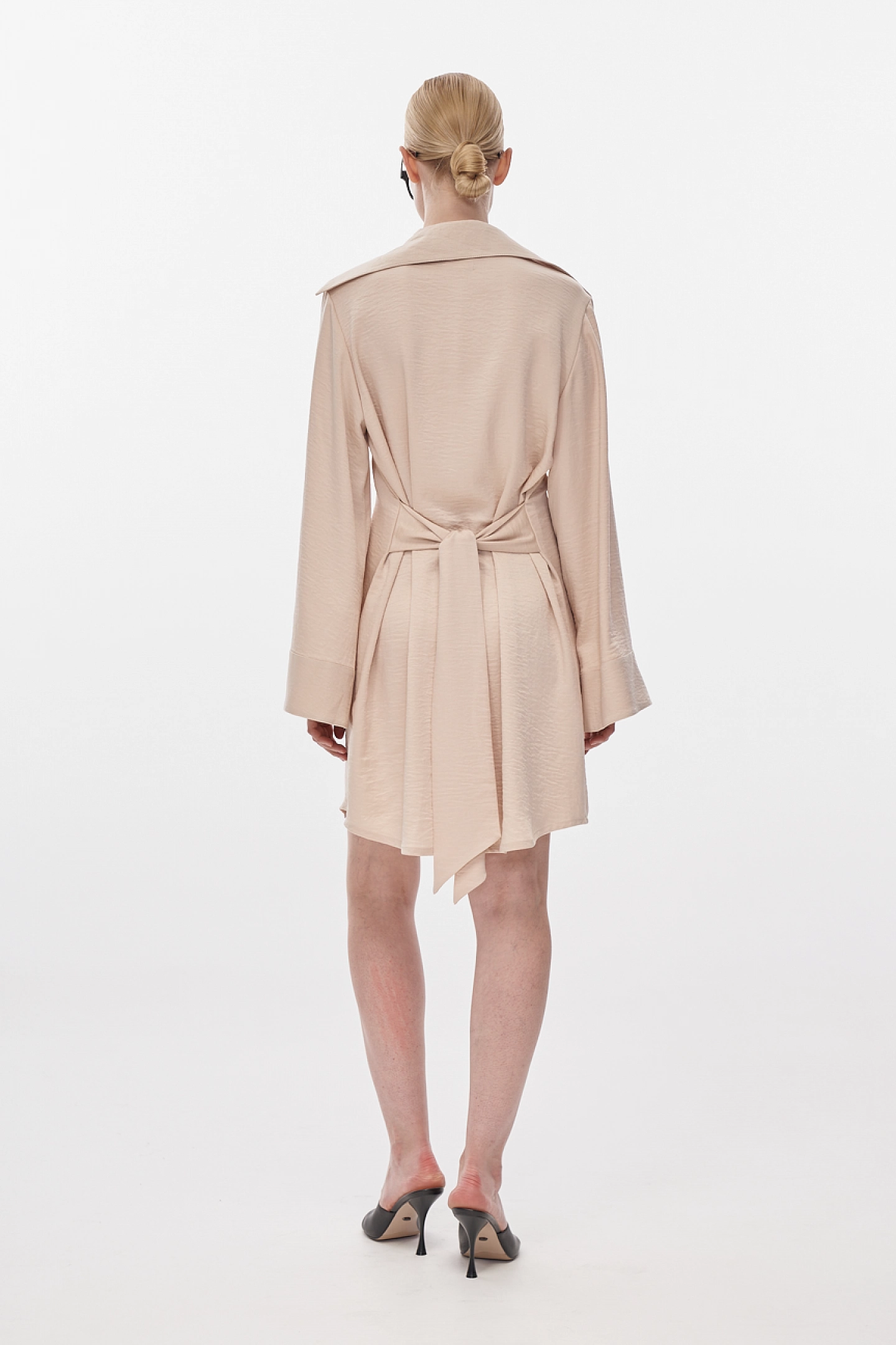 Shirt dress with ties