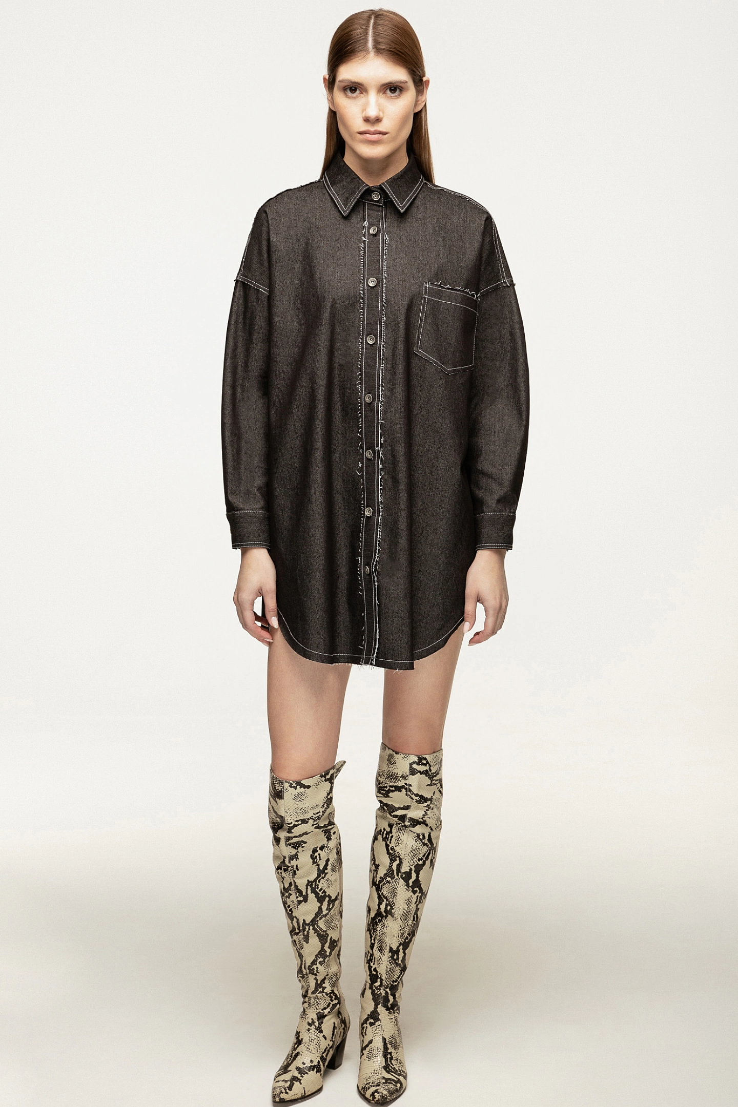 Платье - рубашка джинсовое