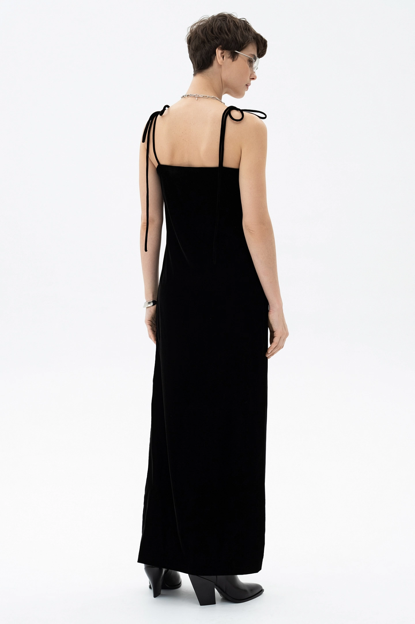 Платье-комбинация из бархата