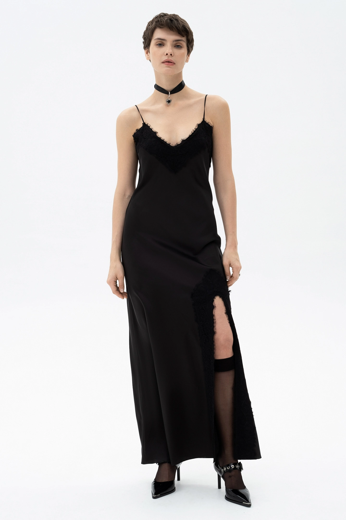 Combination-dress with lace