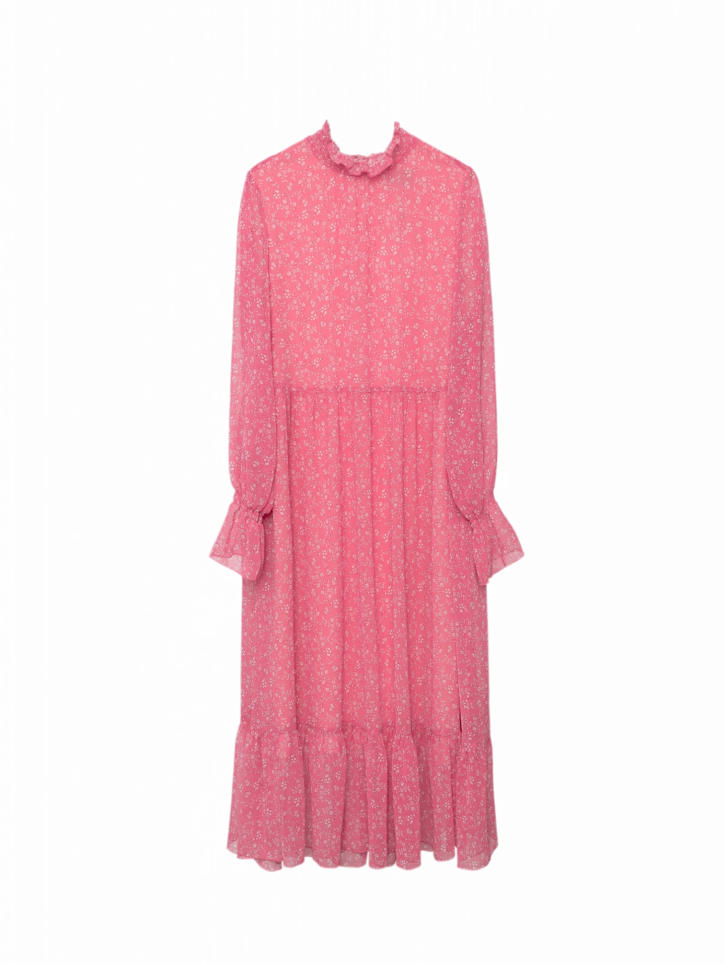 Платье из шифона с воротником стойка